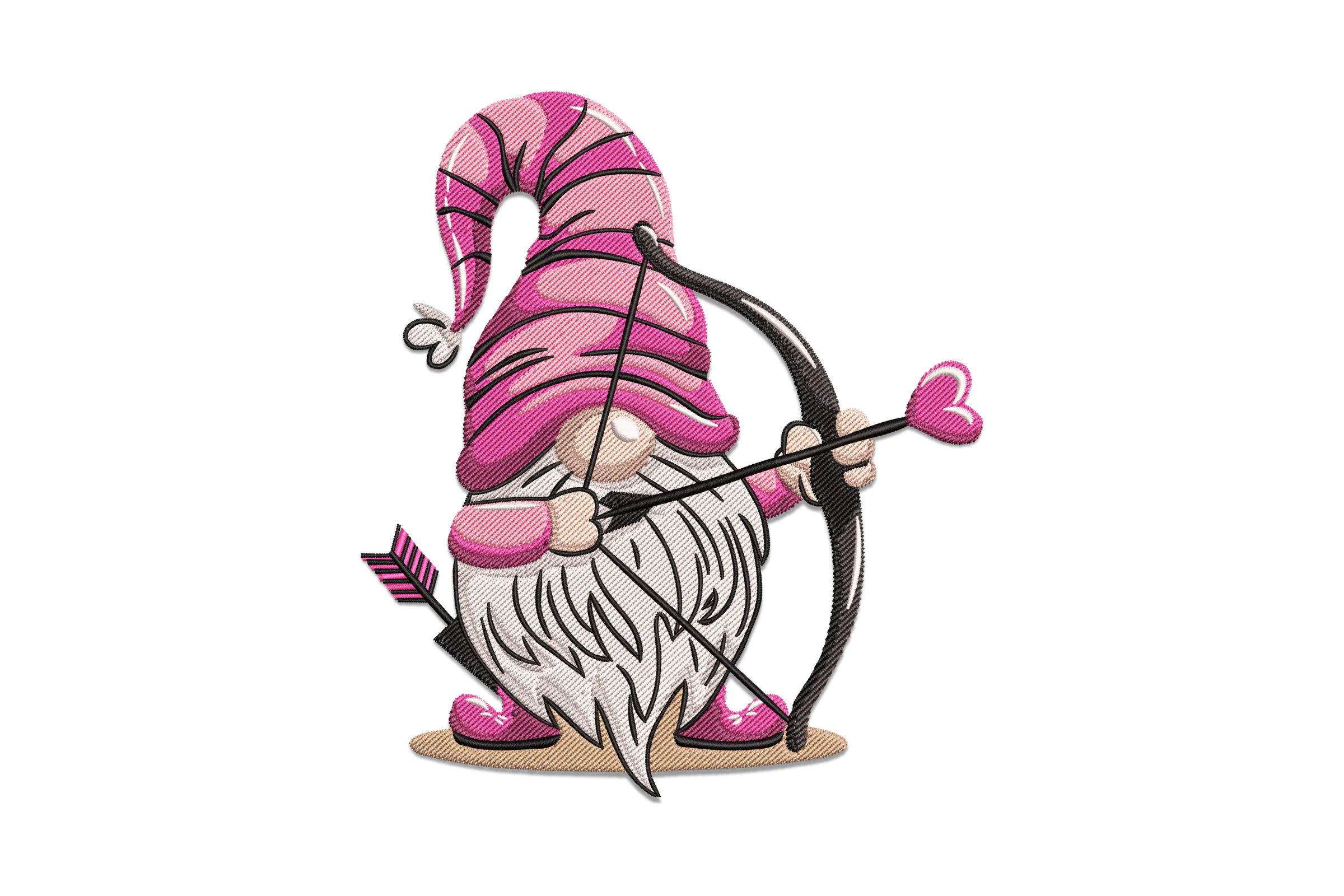 Cupid Valentine's Day Gnome Embroidery Design