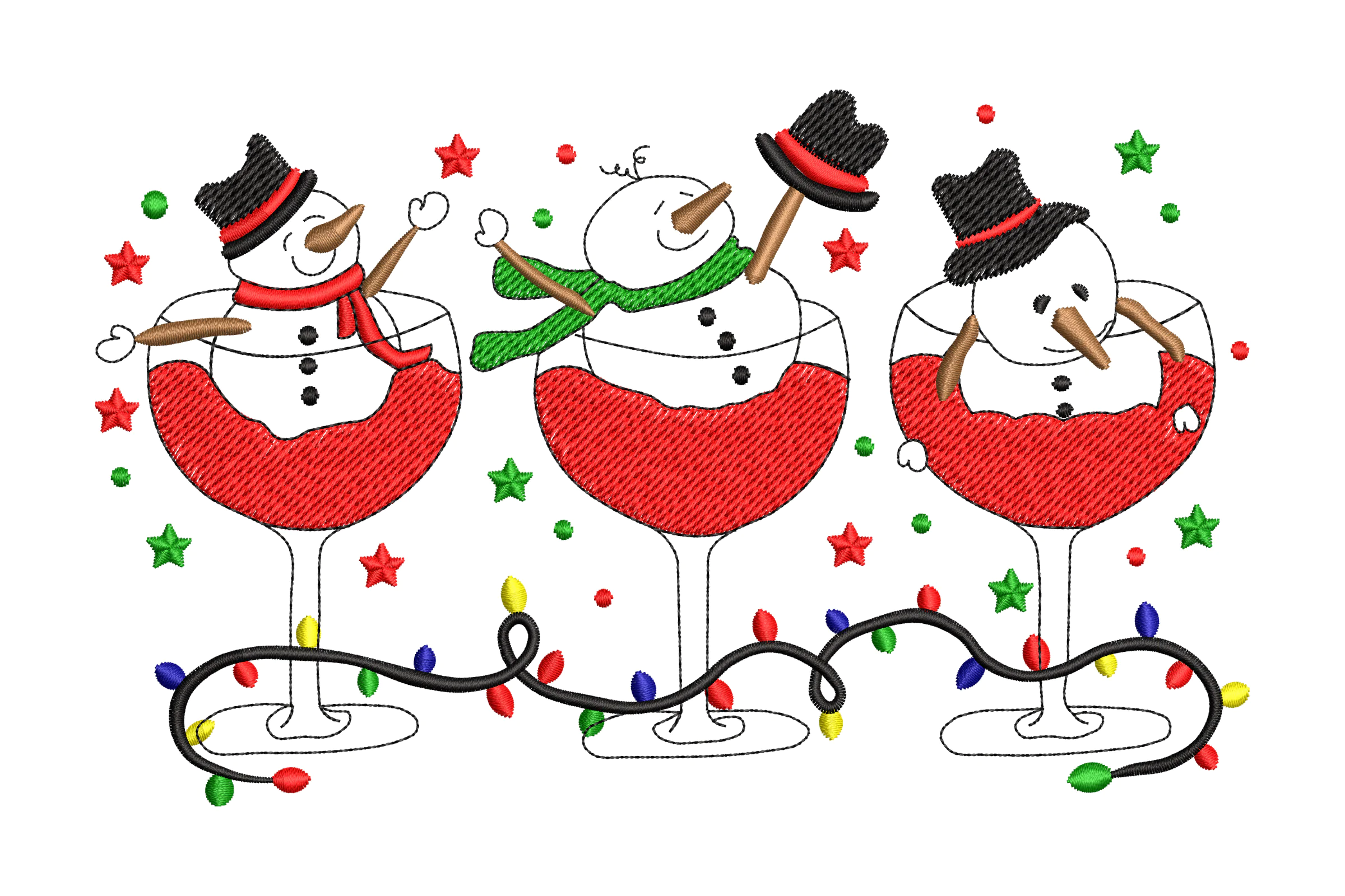 Christmas Funny Snowmen Embroidery Design
