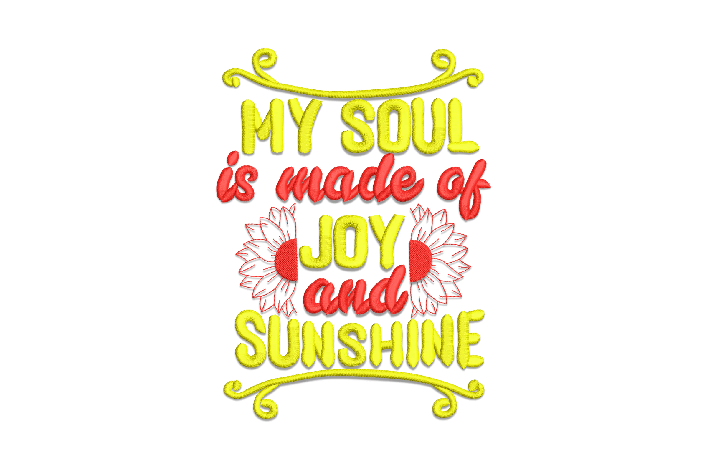 My Soul Is Made Of Joy Sunflower Embroidery Design
