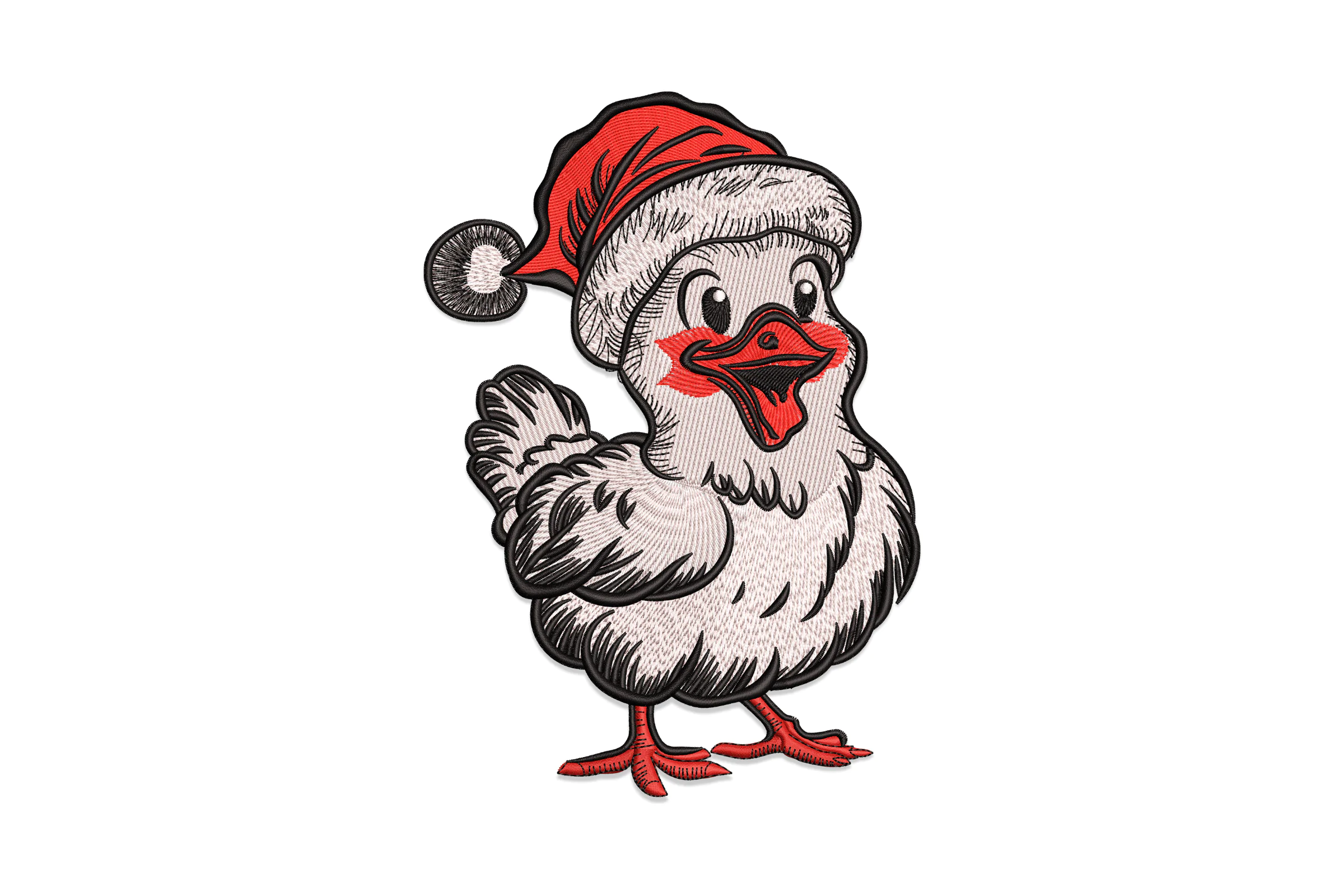 Christmas Chicken Digital Embroidery Design