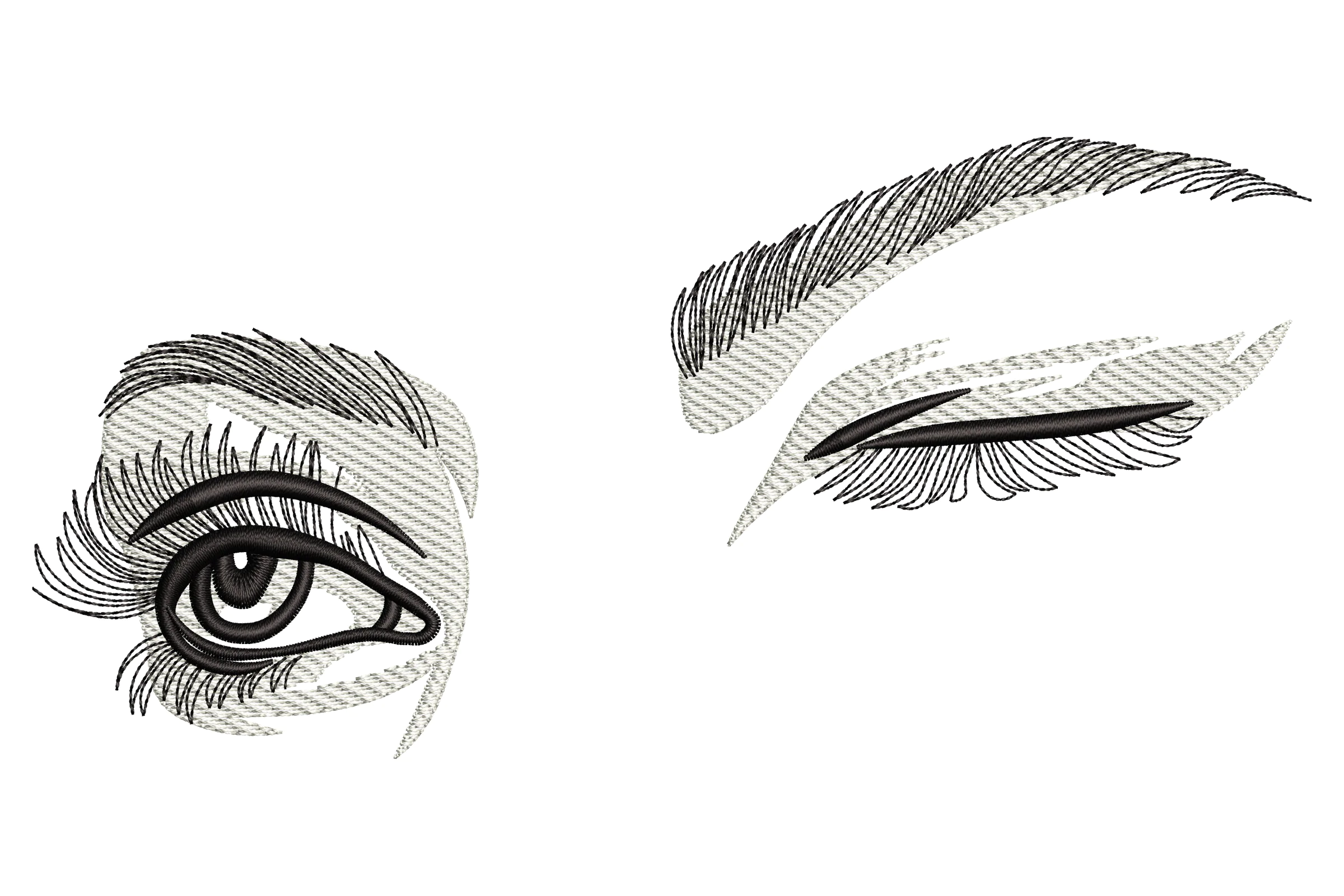 Eyelashes and Eyebrows Embroidery Design