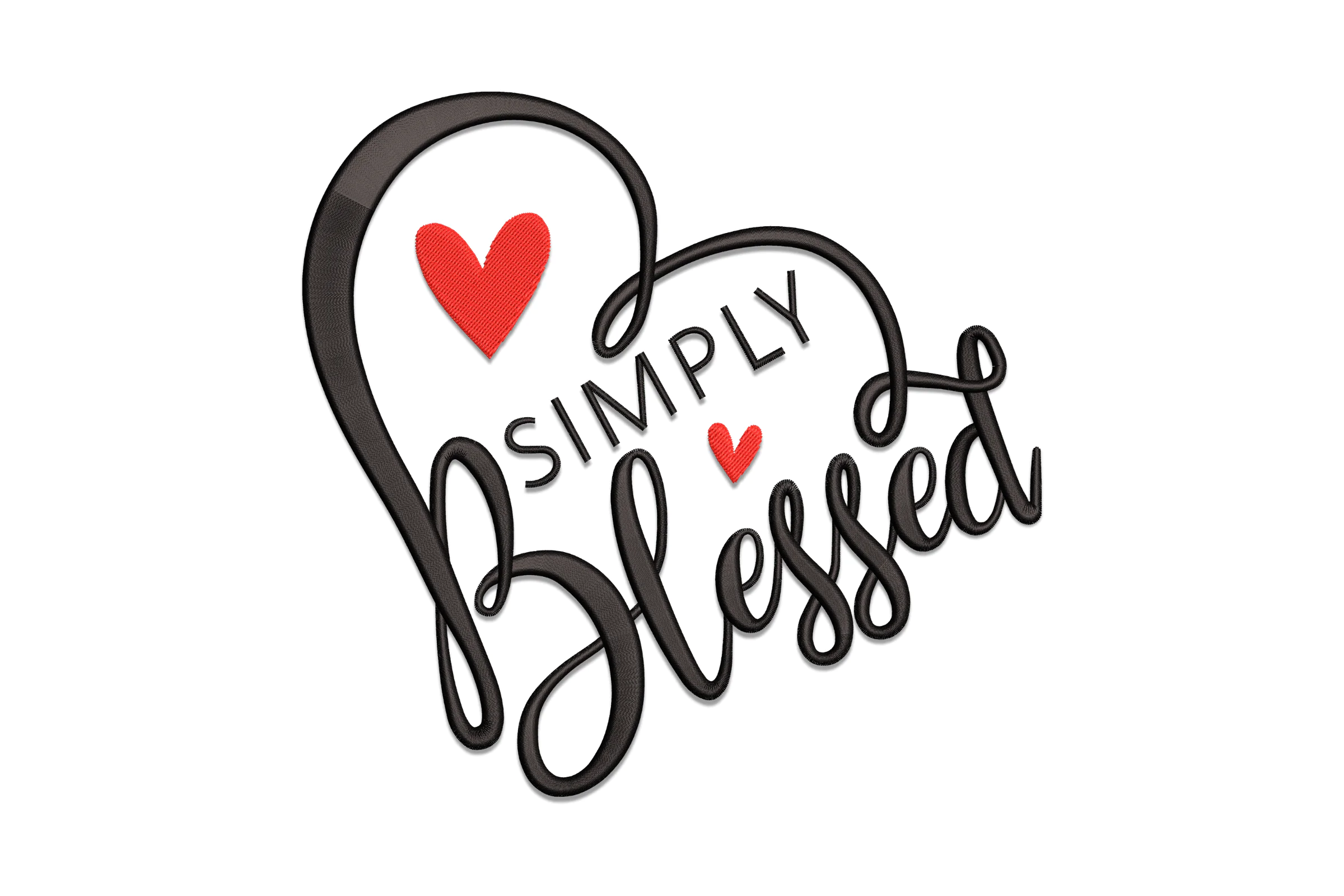 Simply Blessed Heart Embroidery Design