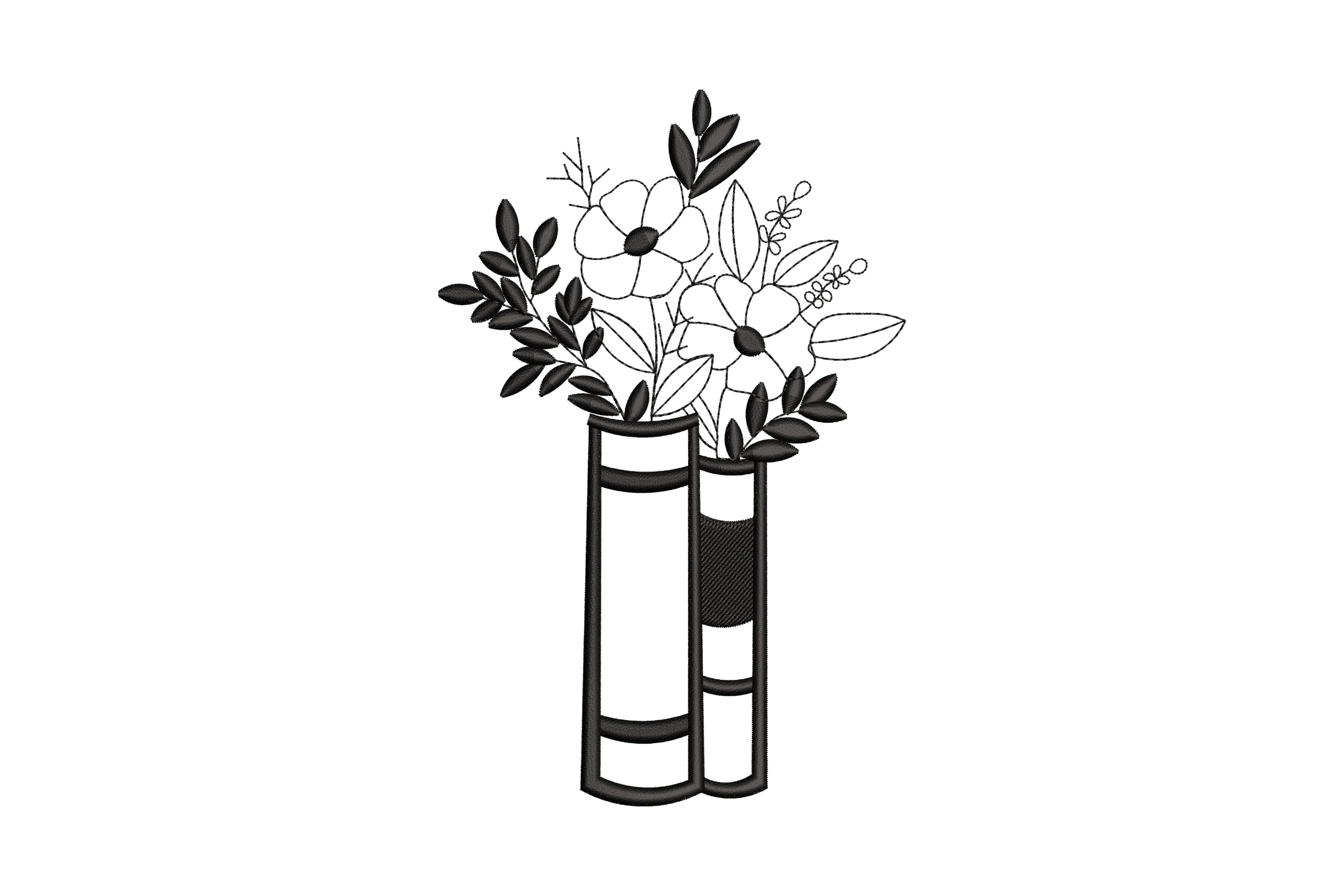 Vase With Flowers Embroidery Design