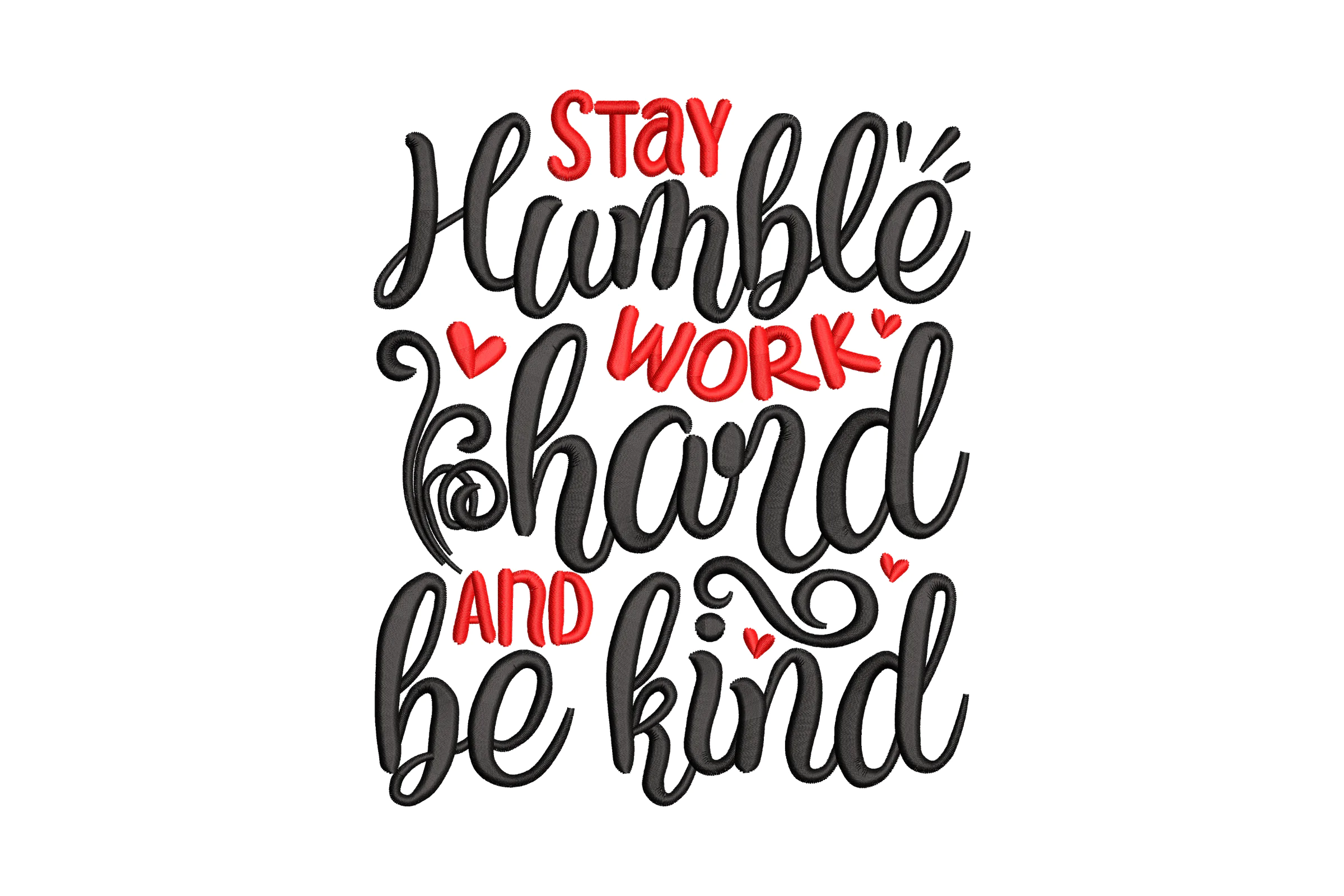Work Hard Be Kind Embroidery Design