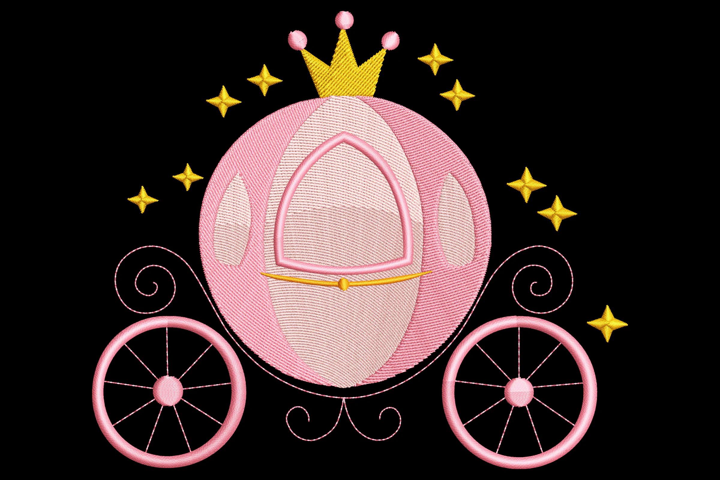 Princess Carriage Embroidery Design