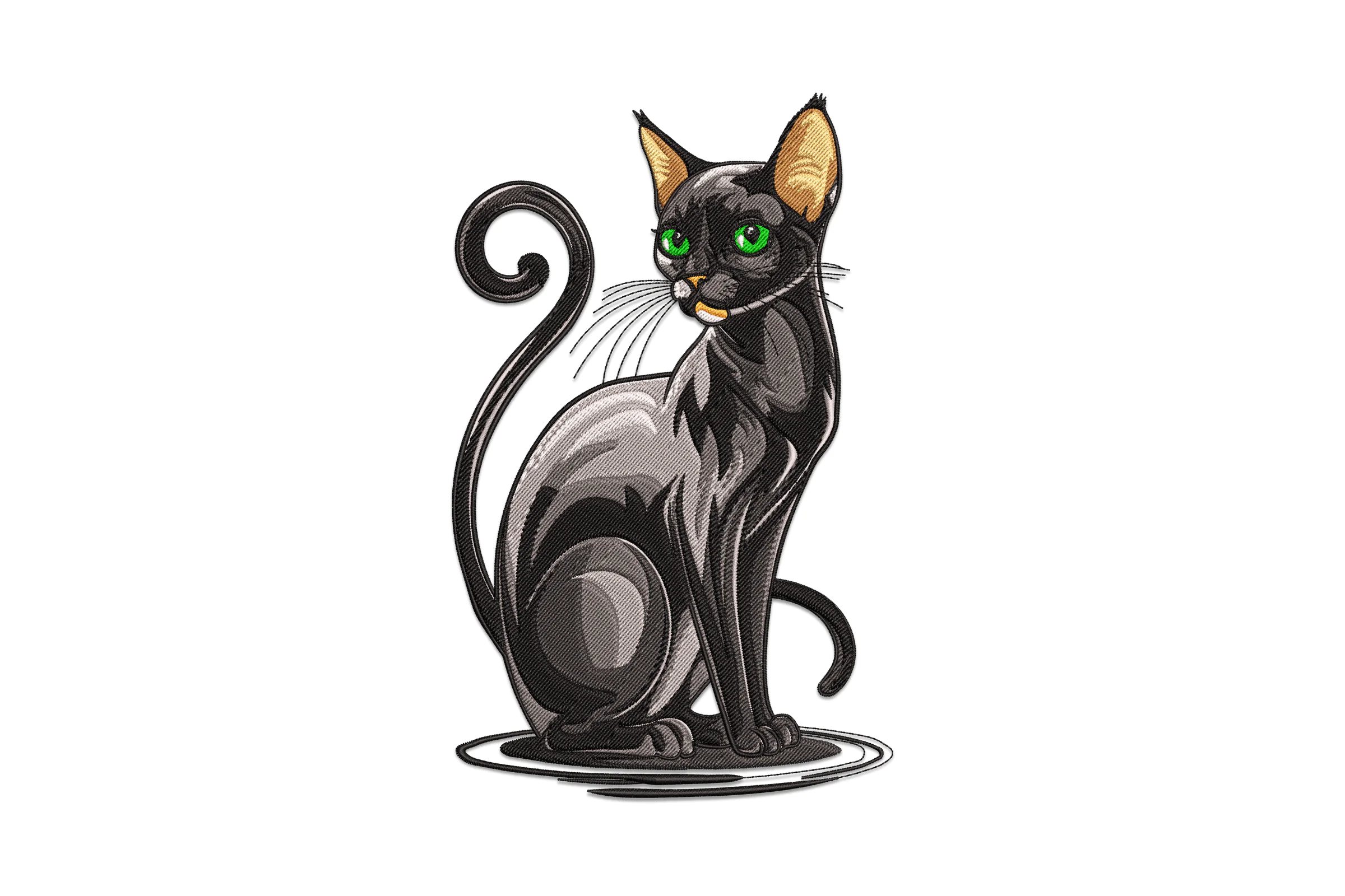 Black Cat Machine Embroidery Design File