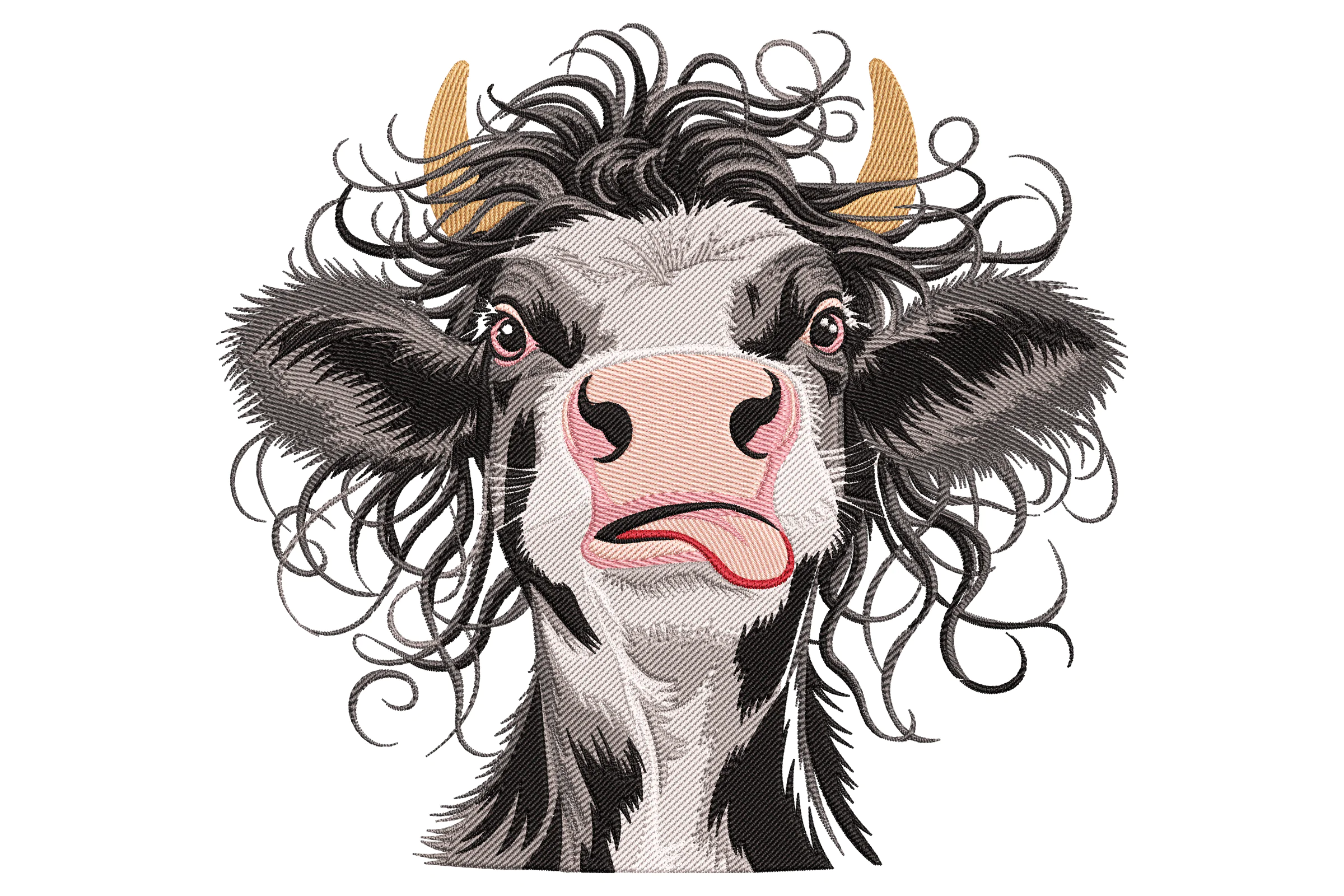 Funny Cow Embroidery Design