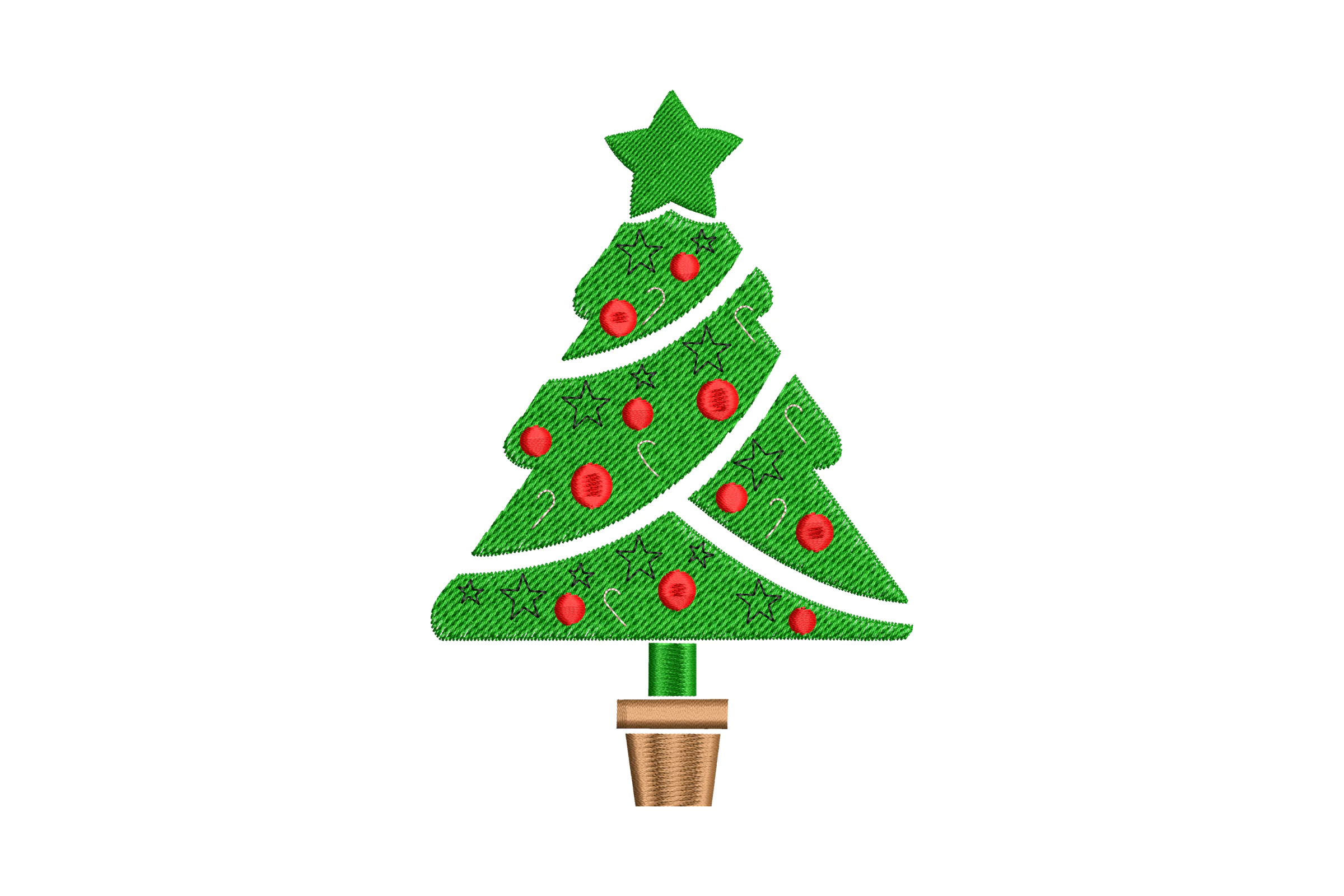 Christmas Pine Tree Embroidery Design