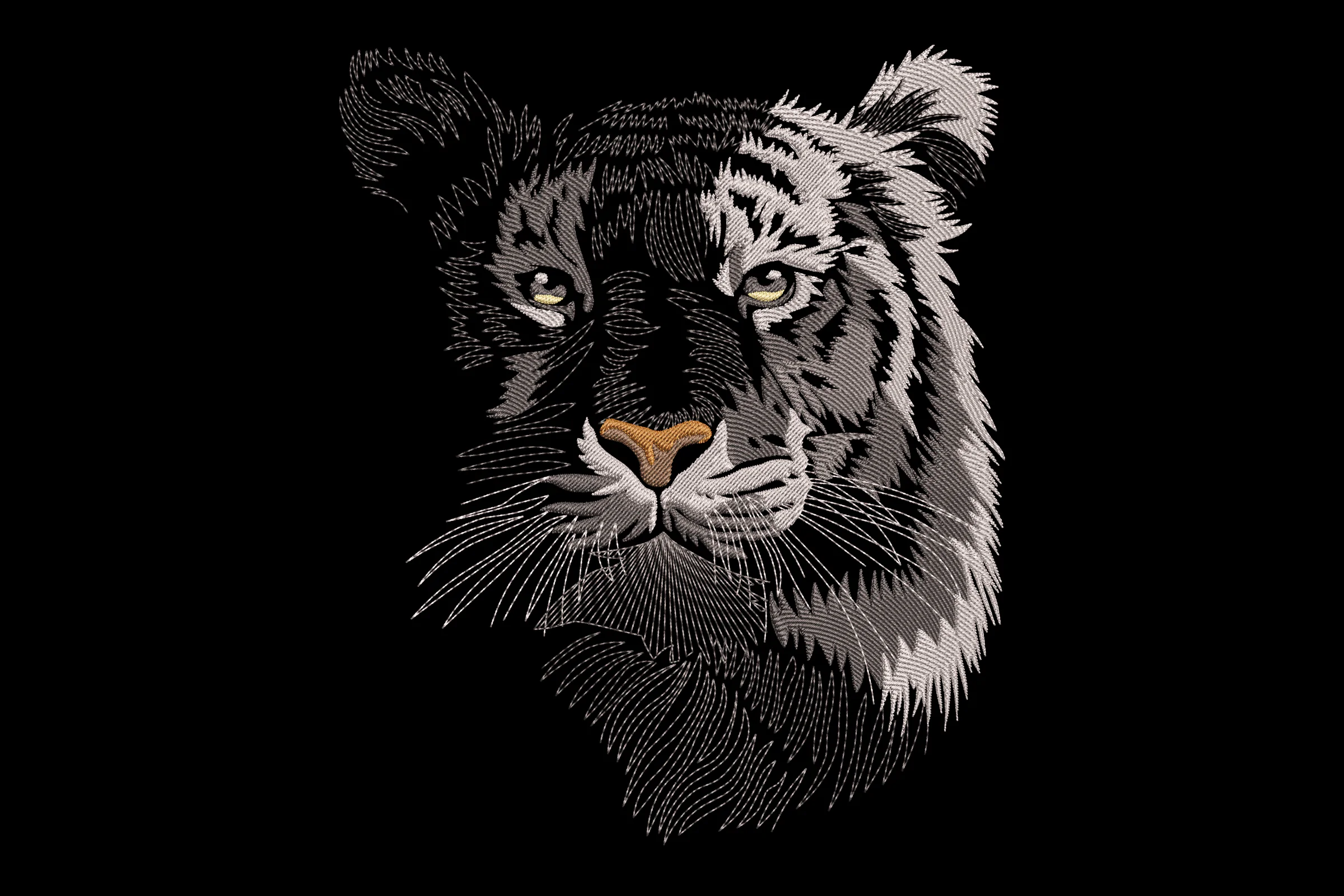 Tiger Face Machine Embroidery Design