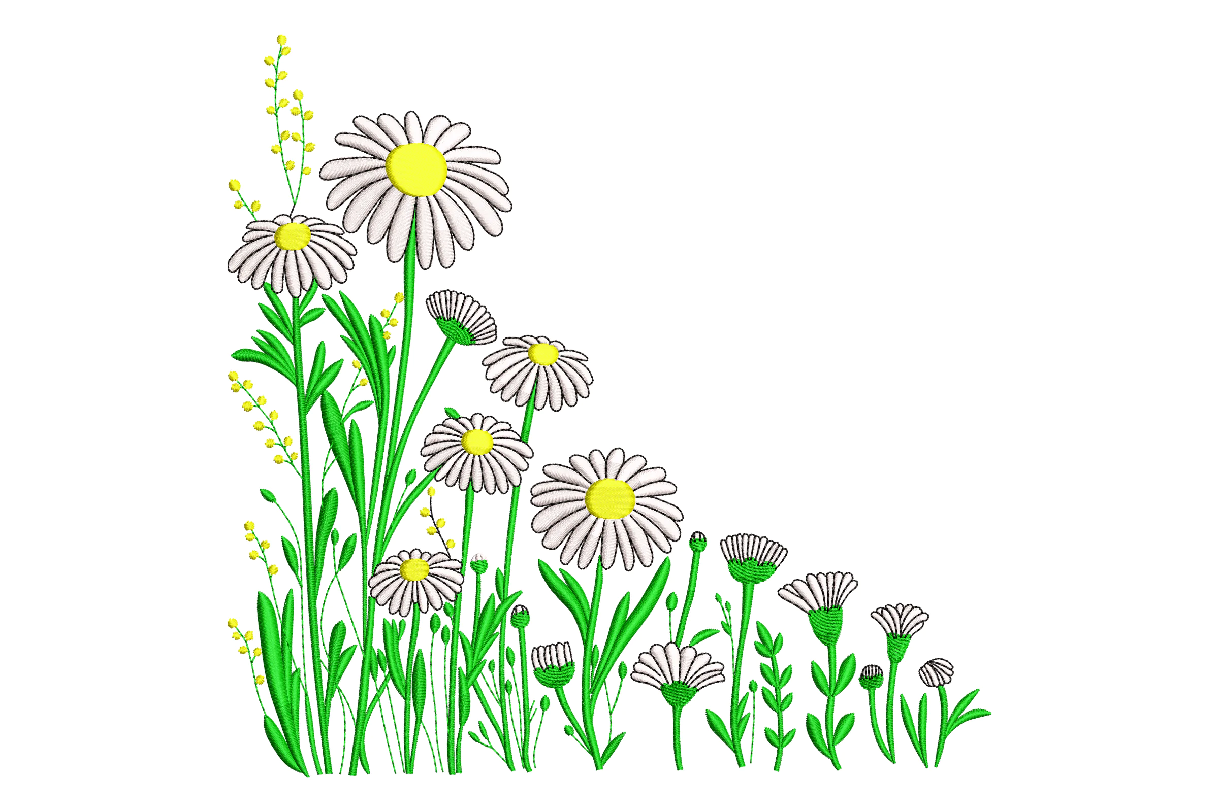 Daisy Wildflowers Embroidery Design Pattern