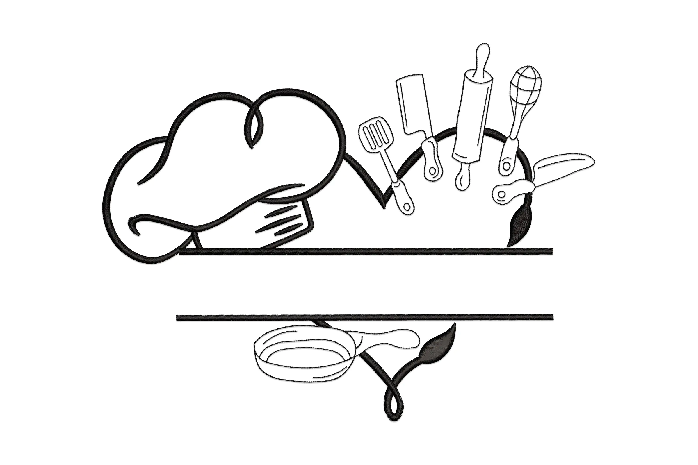 Kitchen Utensils Machine  Embroidery Design
