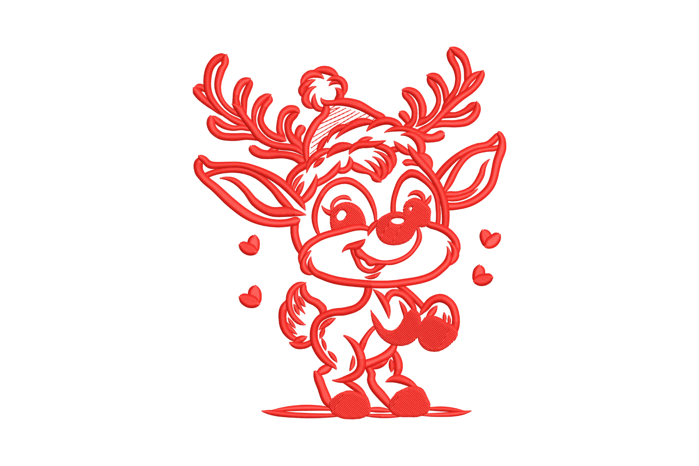 Christmas Reindeer Embroidery Design Pattern