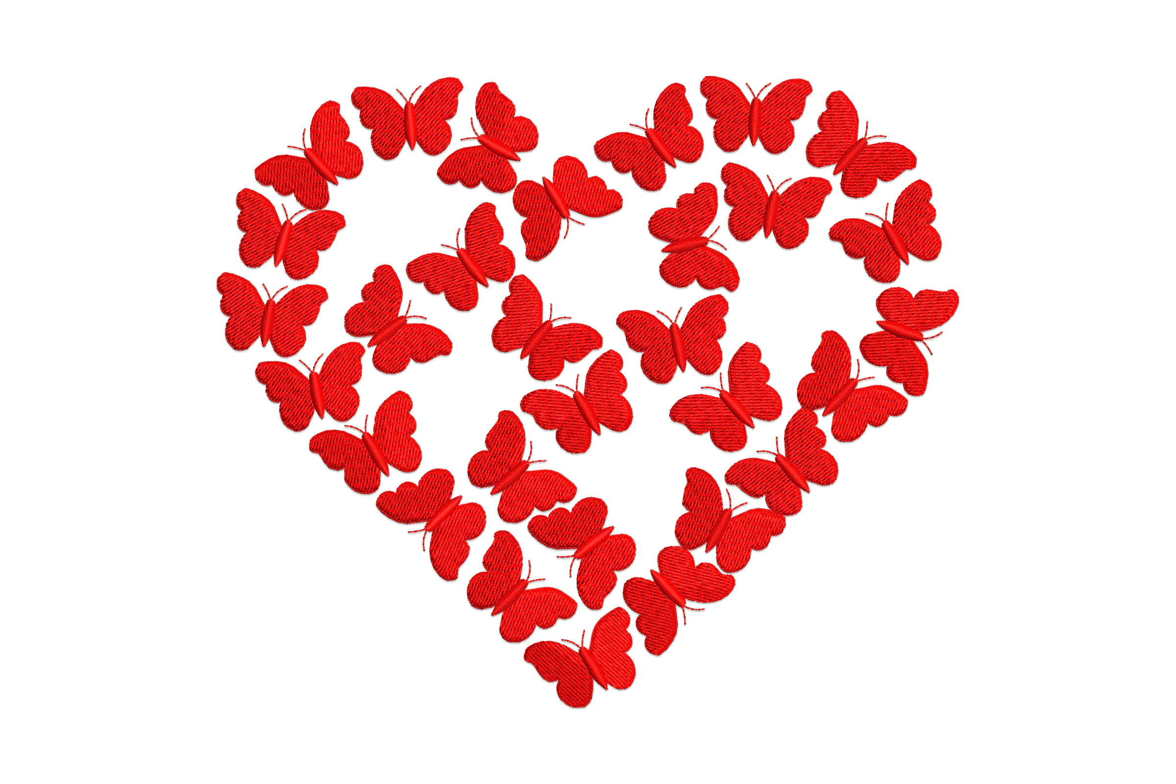 Butterfly Heart Embroidery Machine  Design