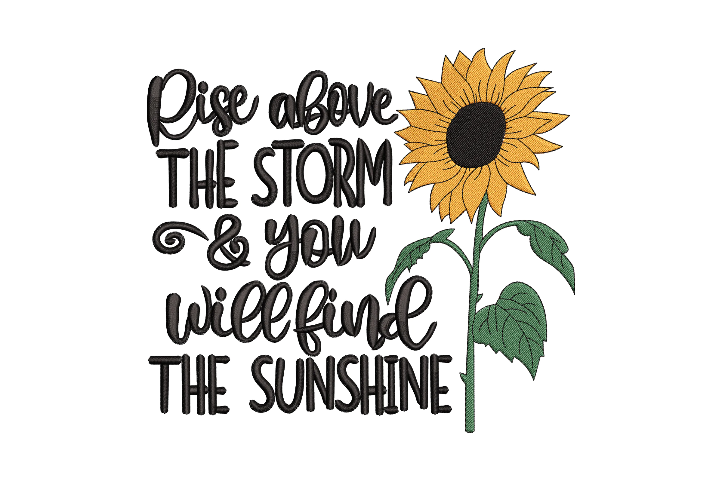 Inspirational Sunflower Embroidery Design