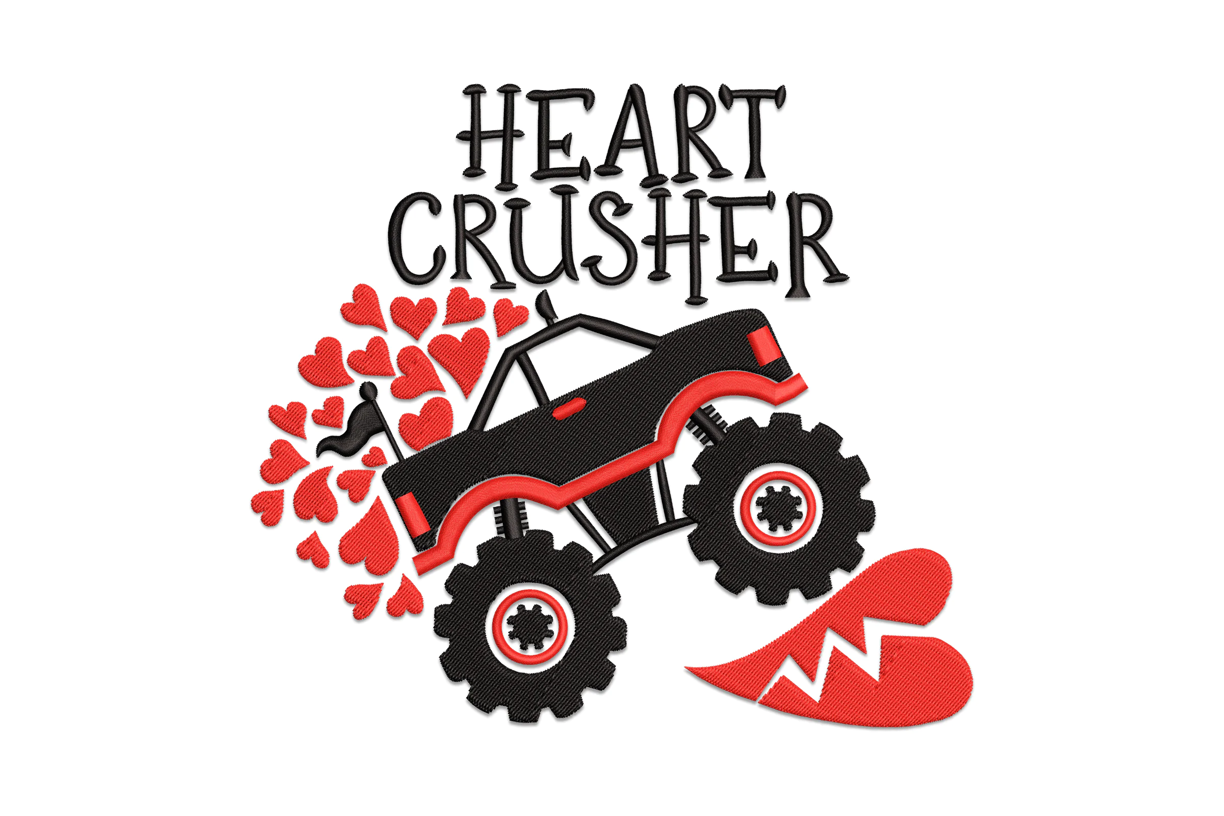 Heart Crusher Valentine Embroidery Design