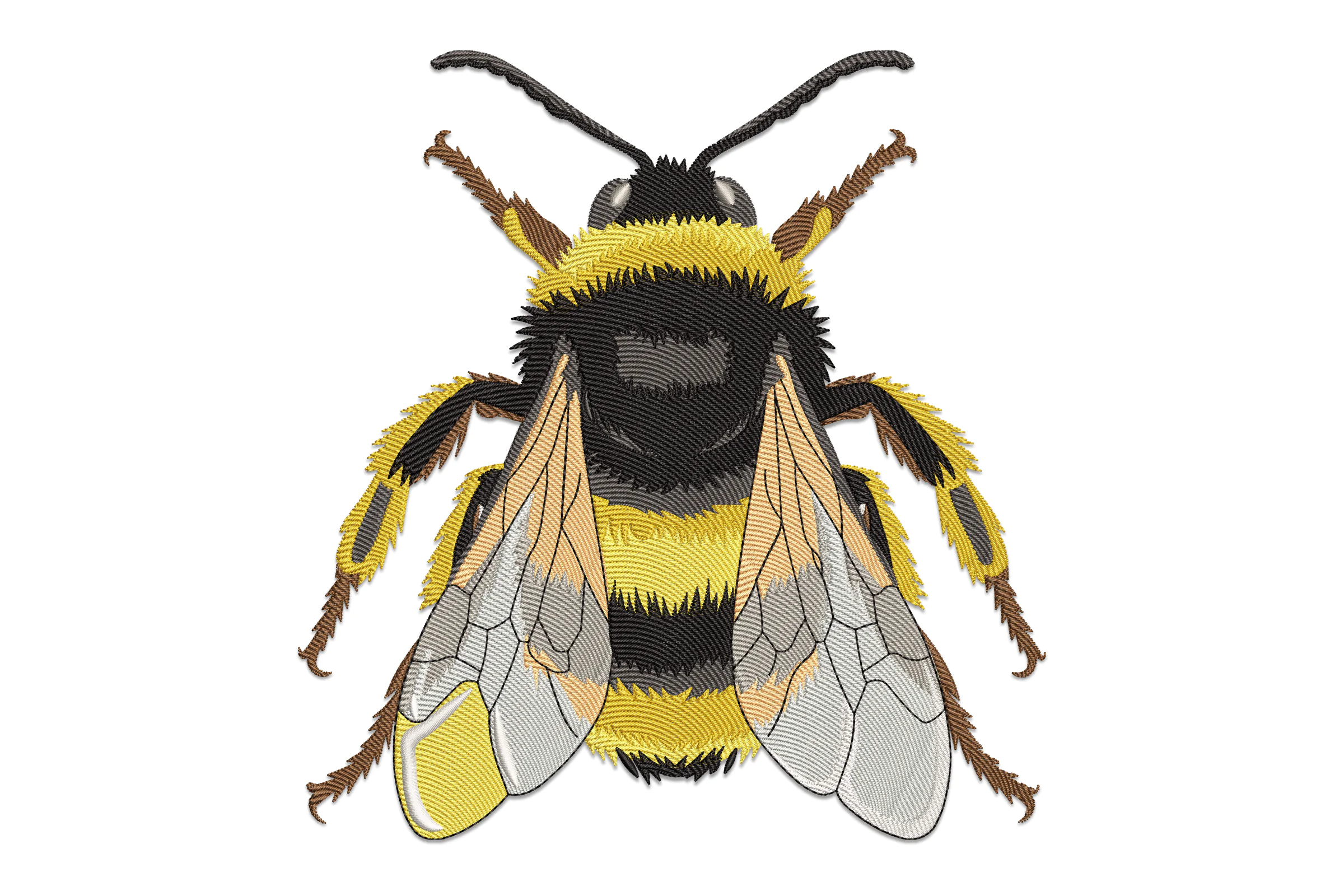 Realistic Bumblebee Embroidery Design