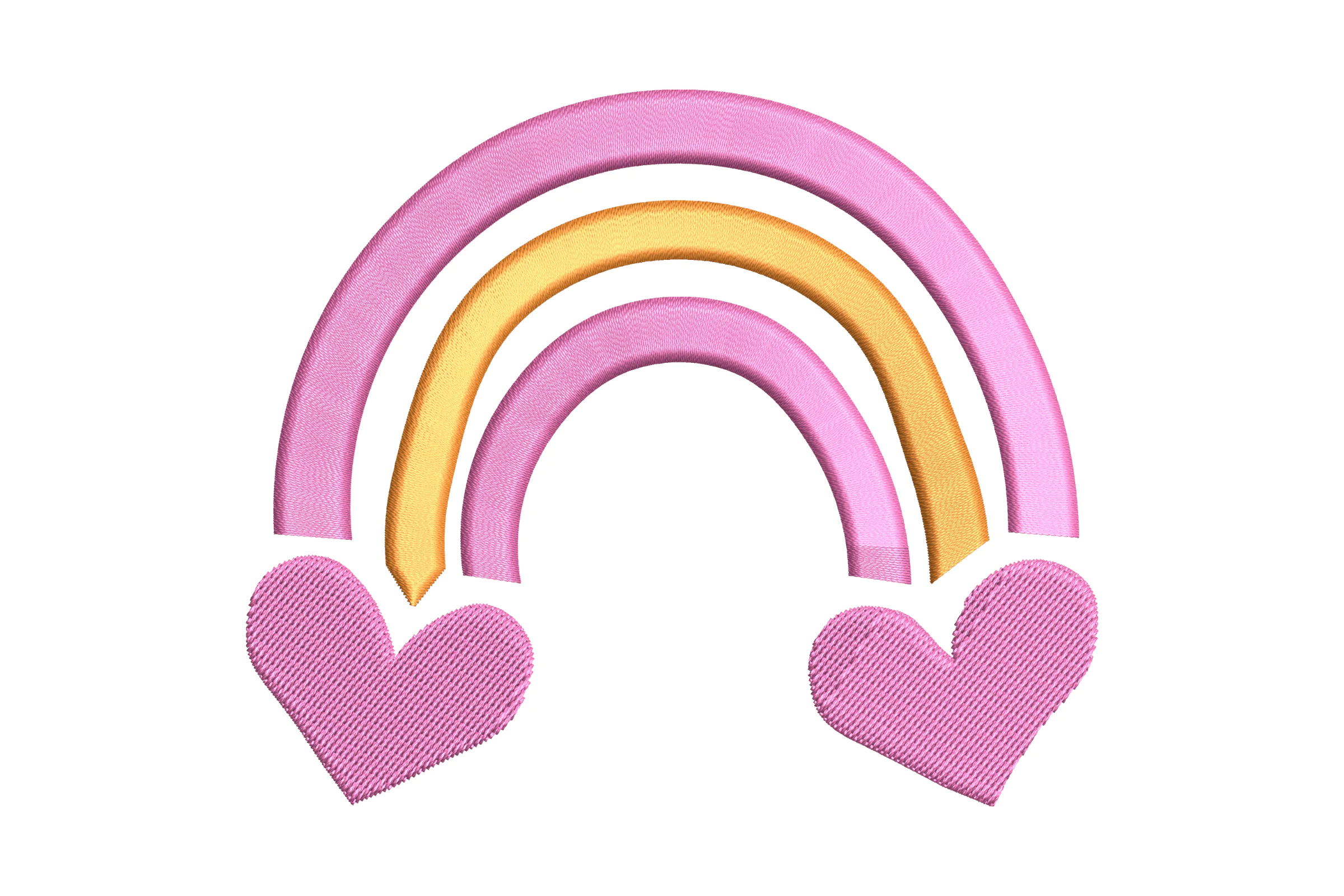 Love Heart Rainbow Embroidery Design
