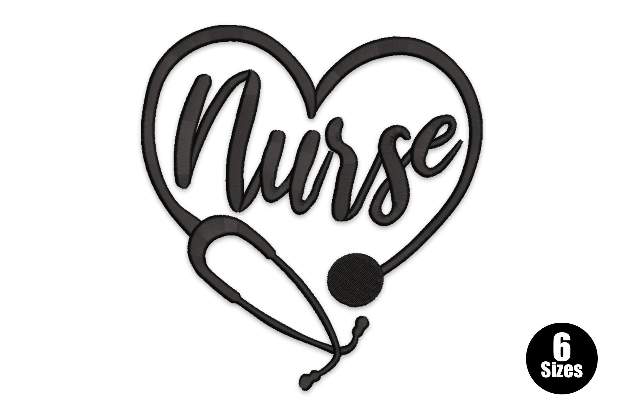 Nurse Stethoscope Embroidery Design File