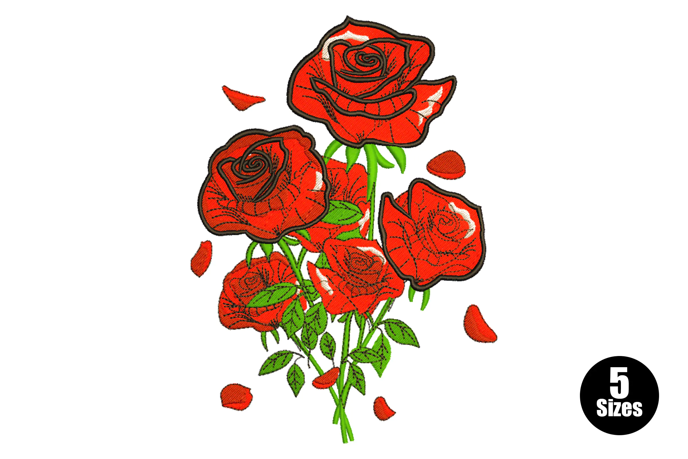 Red Rose Embroidery Design