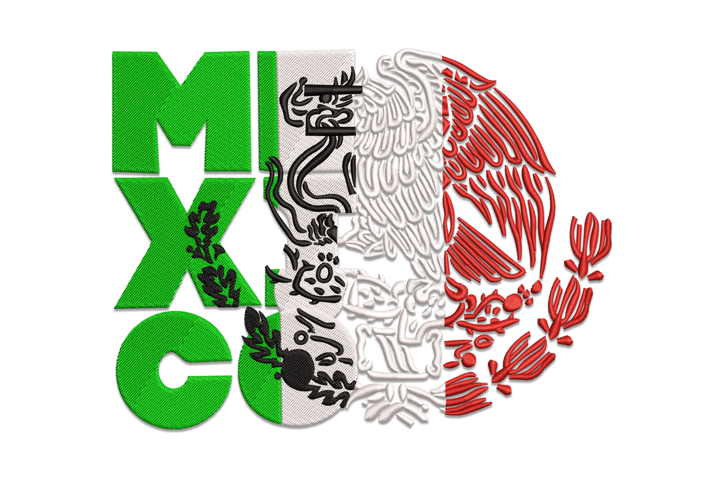 Mexico Flag Embroidery Design