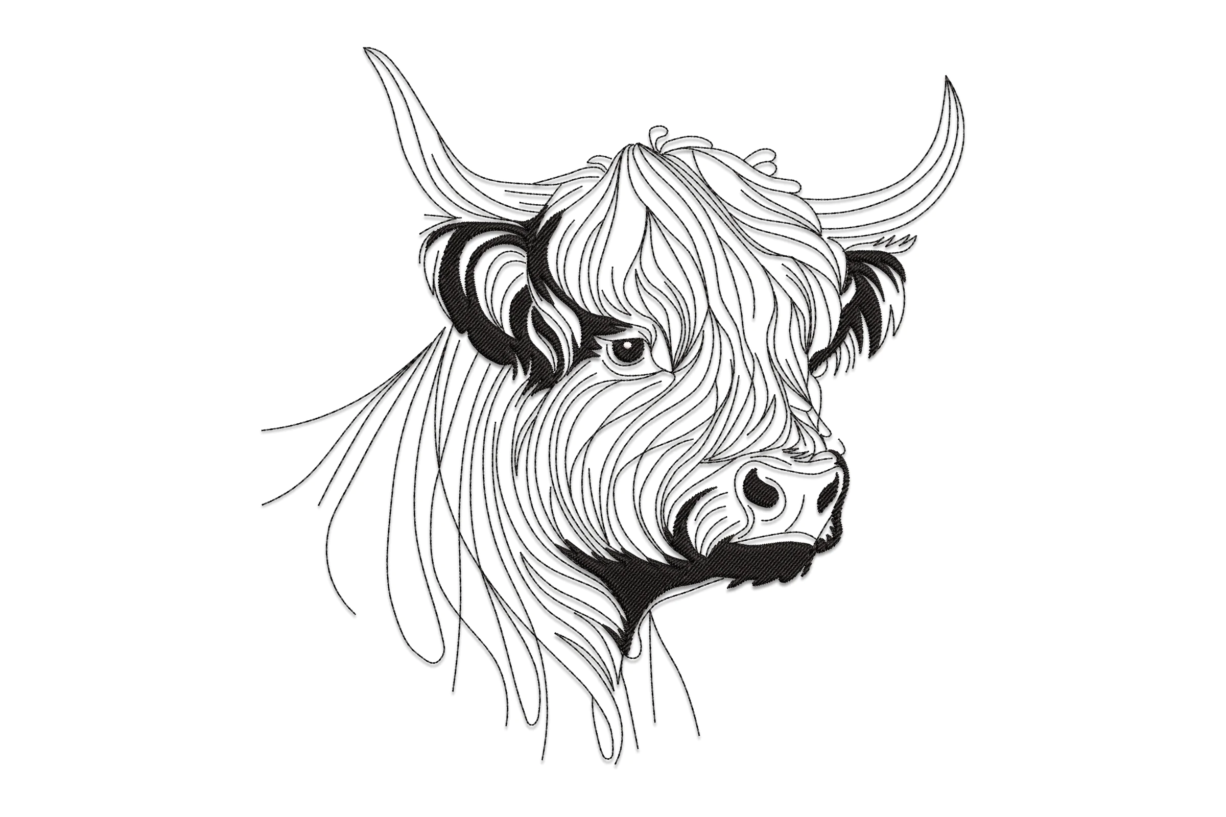 Highland Cow Digital Embroidery Design