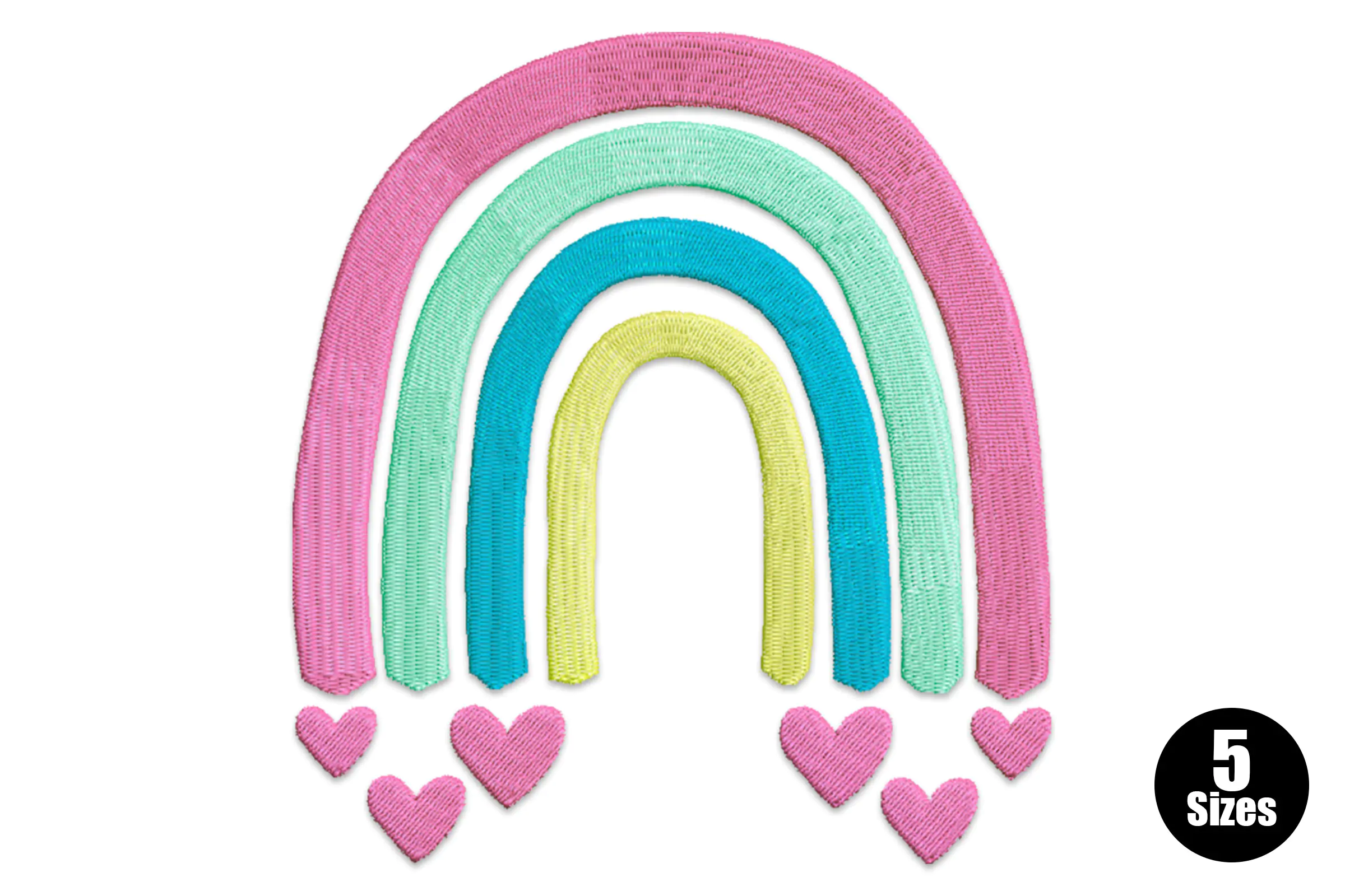 Boho Rainbow Digital Embroidery Design