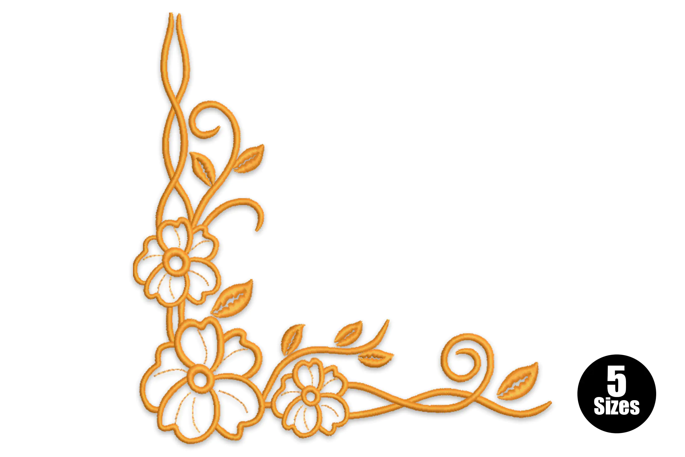 Flower Corner Machine  Embroidery Design