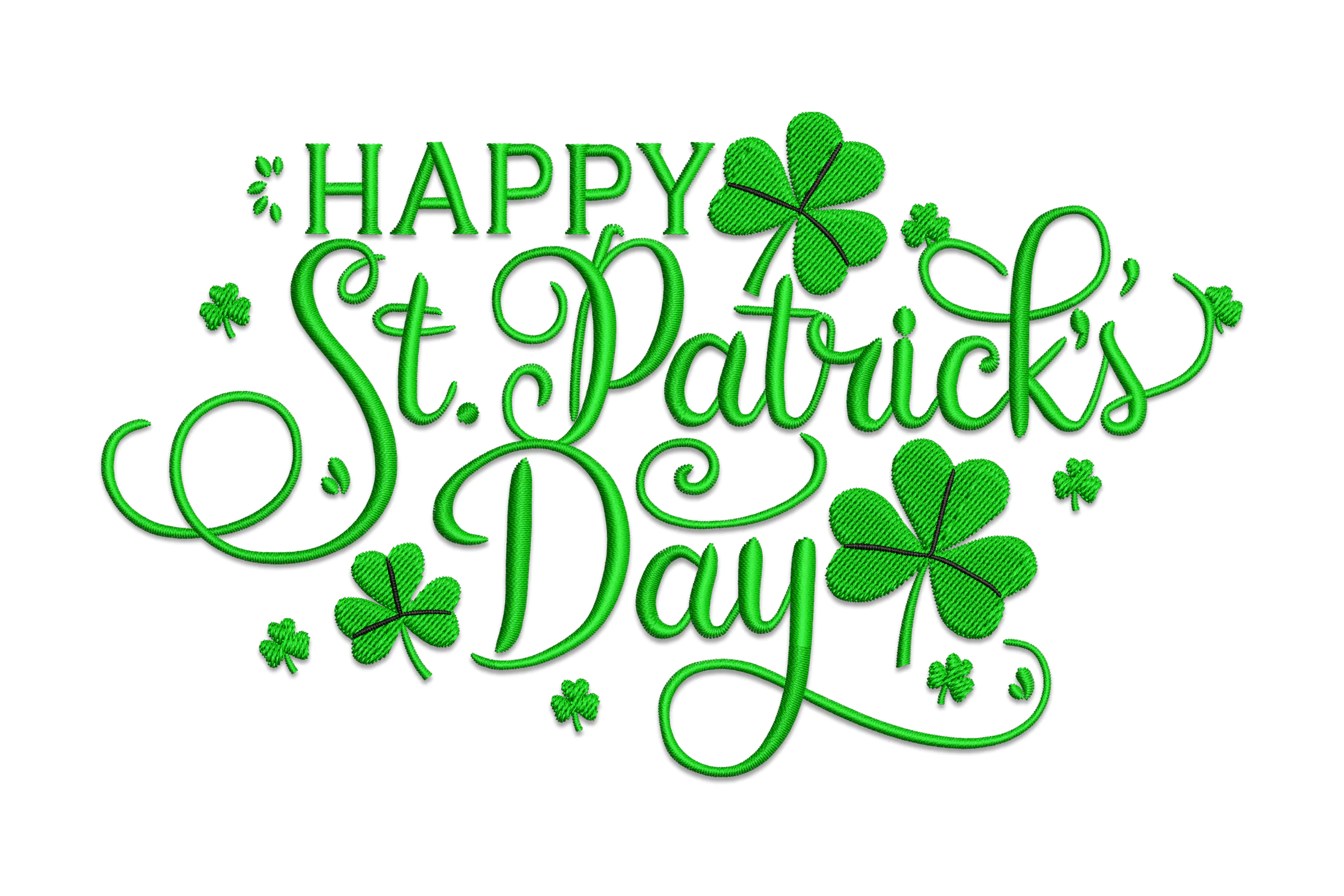 Happy St. Patricks Day Embroidery Design