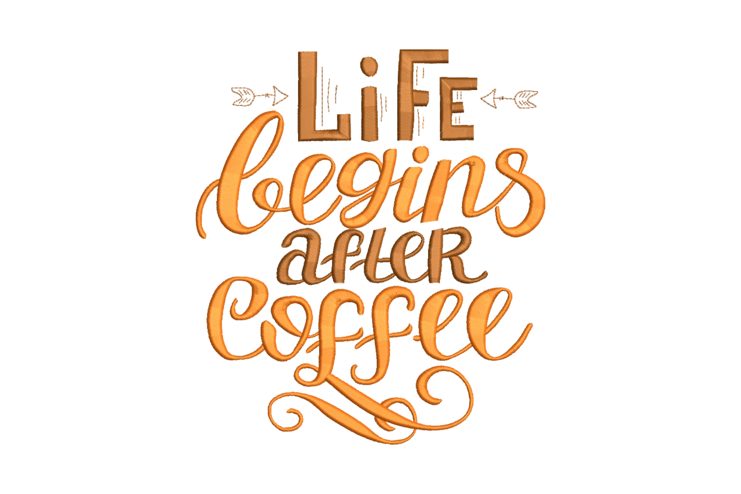 Life Begins After Coffee Embroidery Design
