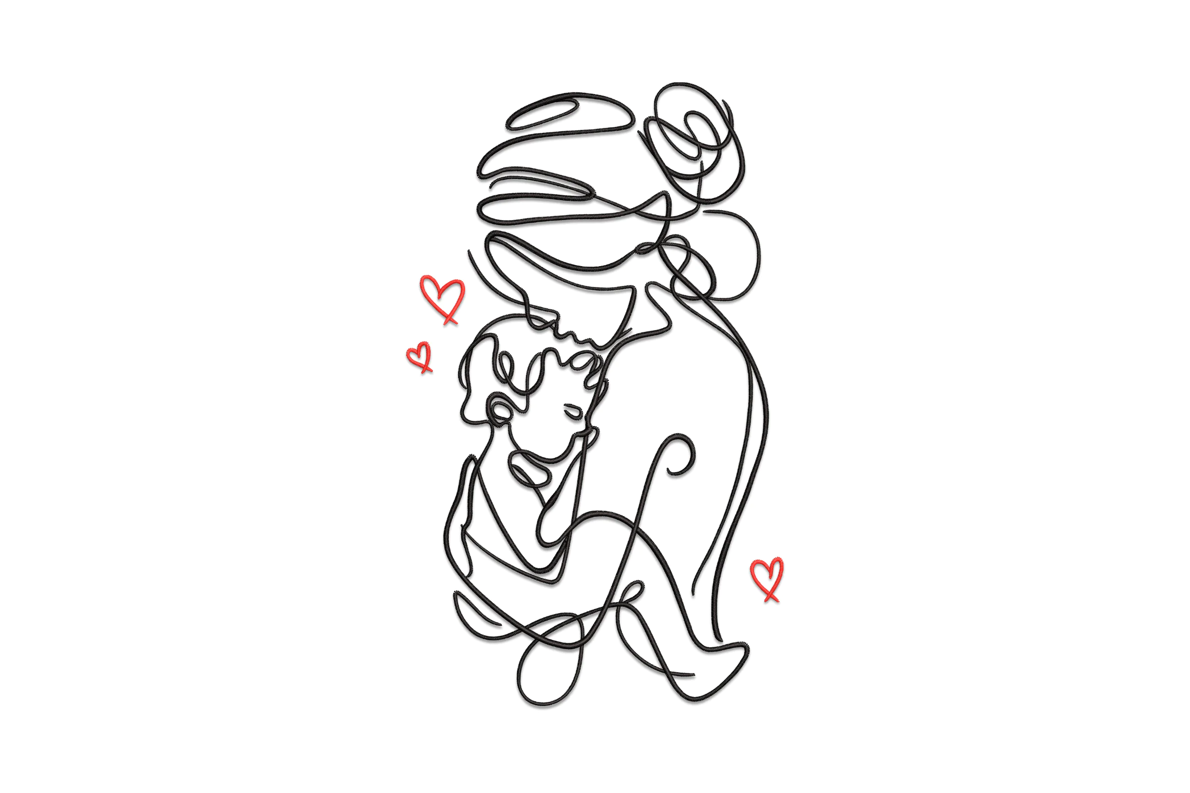Mother with Baby Embroidery Design