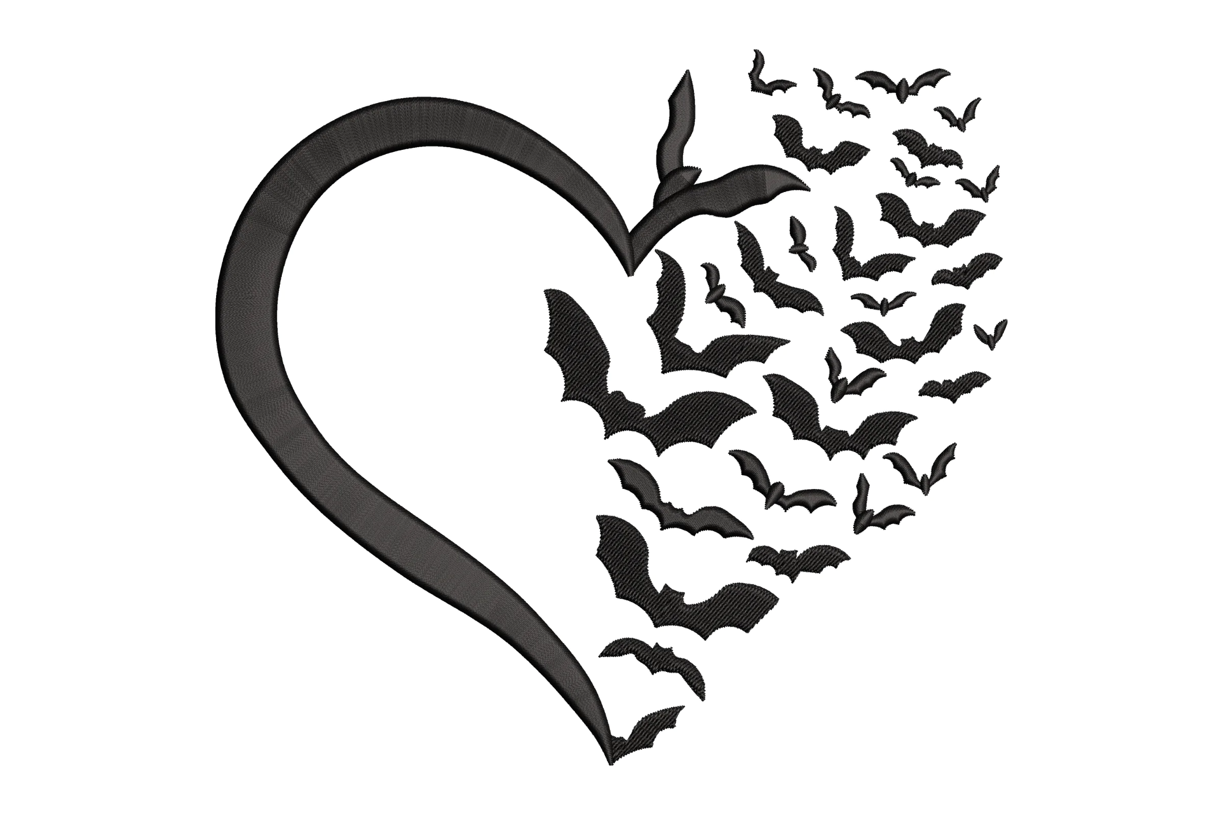 Flock of Bats Embroidery Design