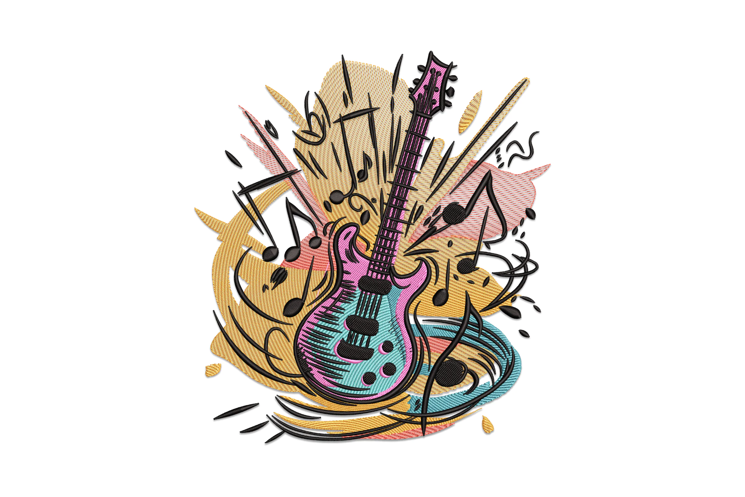 Guitar Embroidery Design Pattern