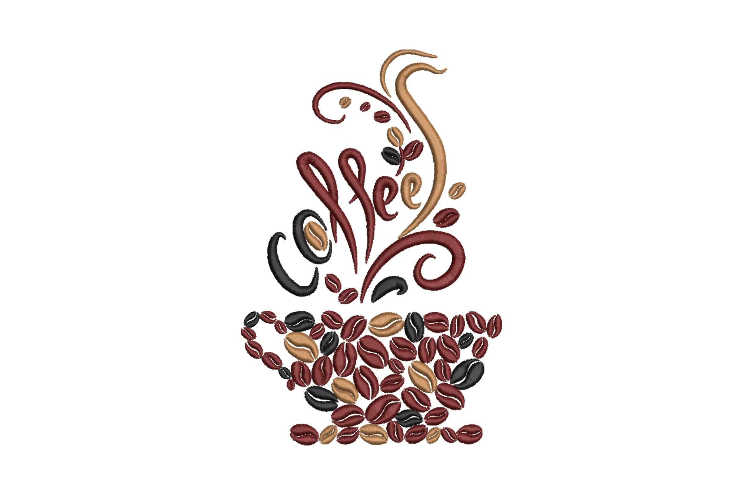 Coffee Cup Embroidery Design File
