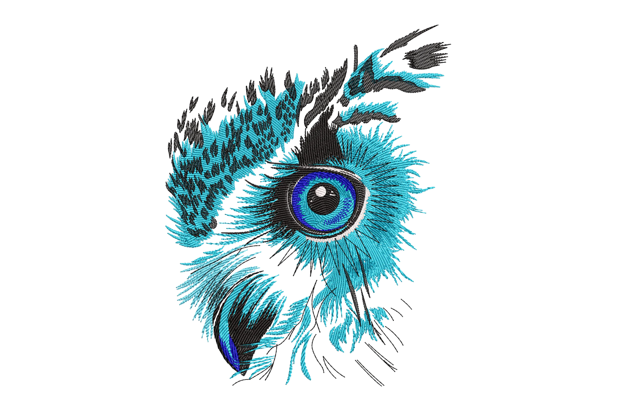 Vivid Owl Eye Embroidery Design