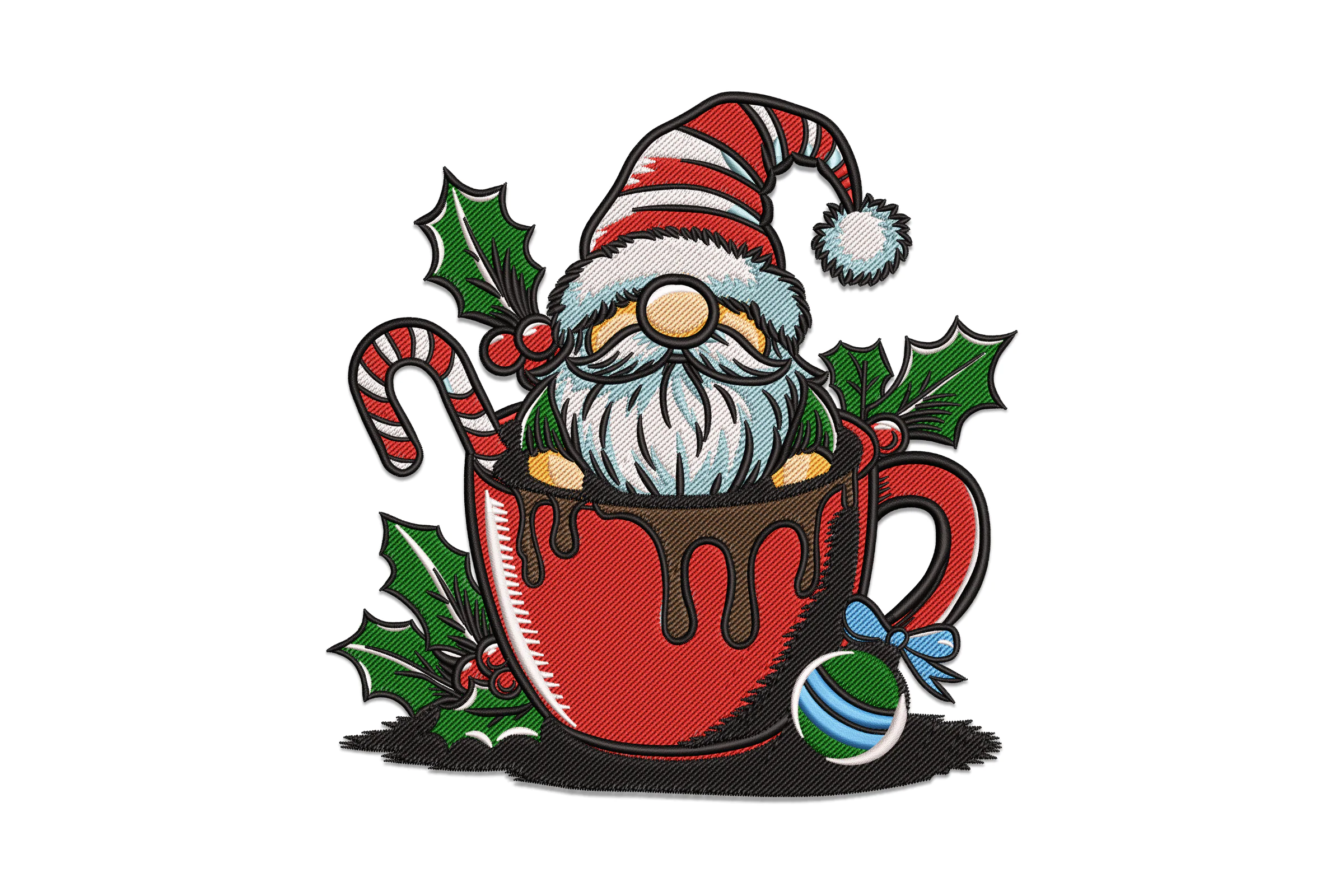 Christmas Coffee Gnome Embroidery Design