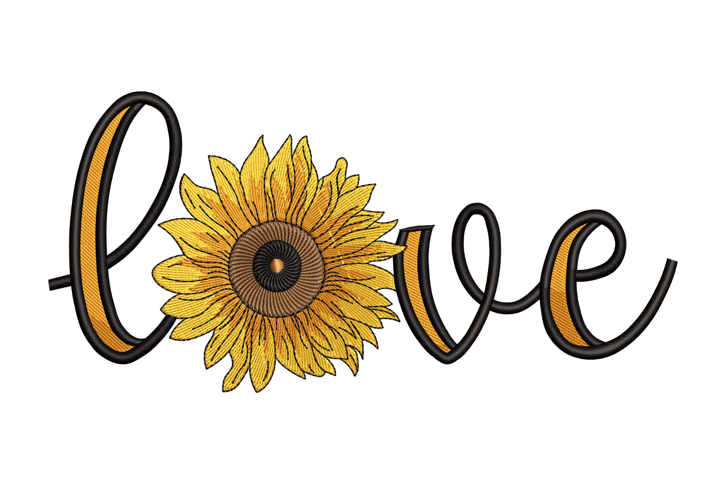 Sunflower Love Embroidery Design