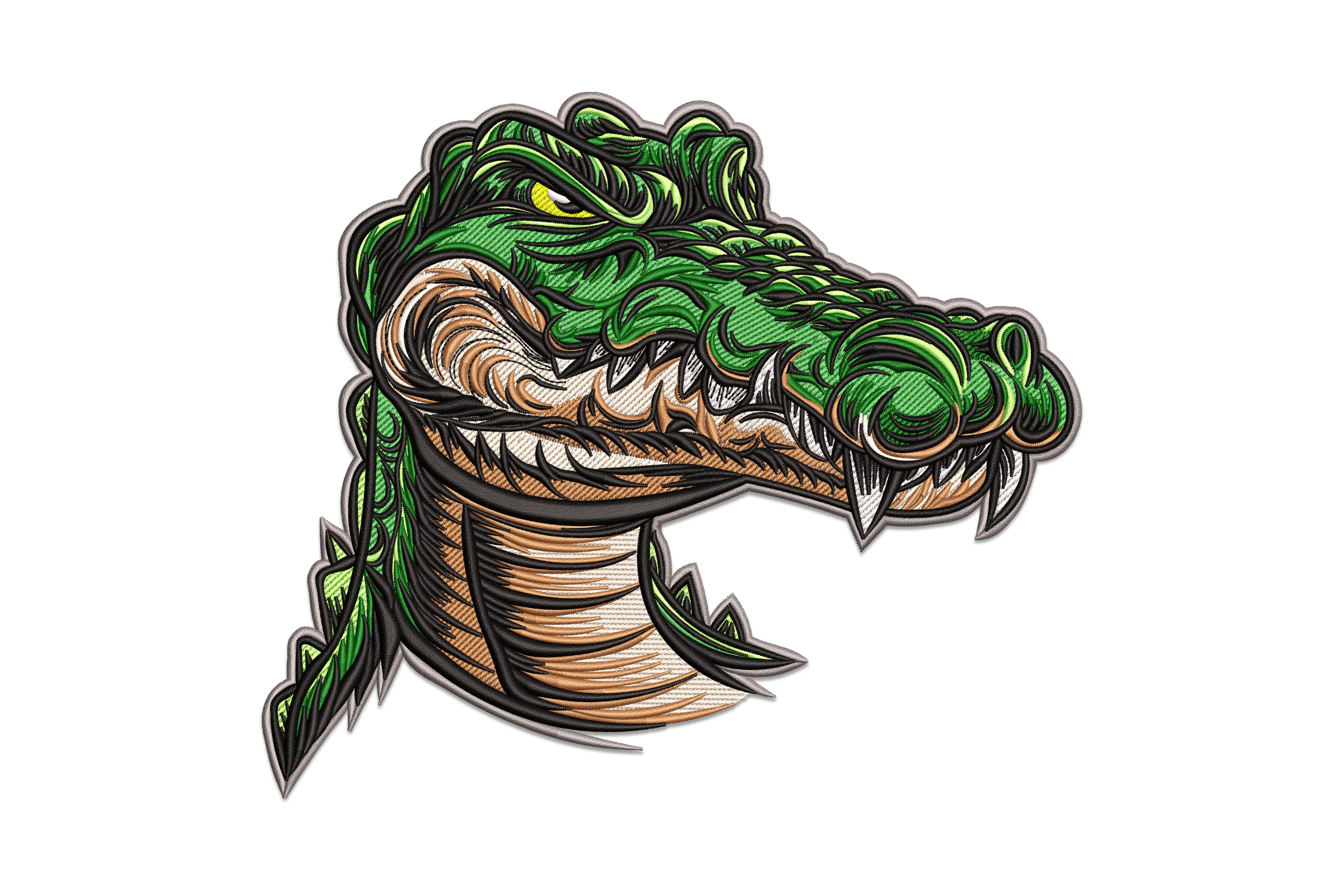 Crocodile Head Embroidery Design