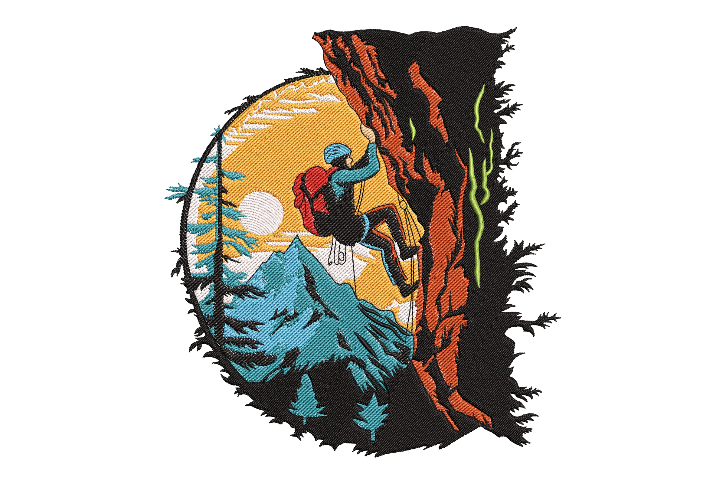 Mountain Adventure Embroidery Design