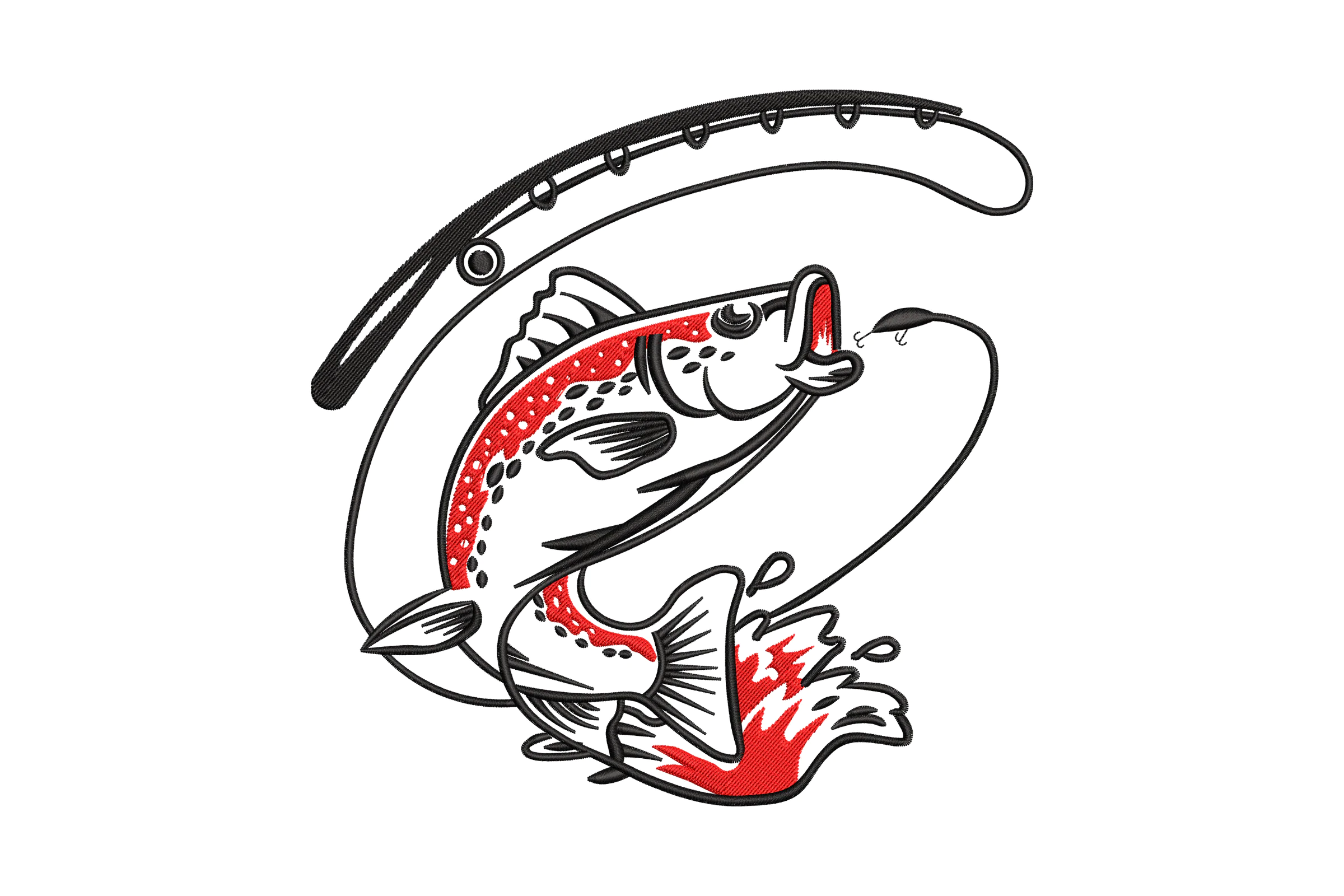 Fishing Embroidery Design