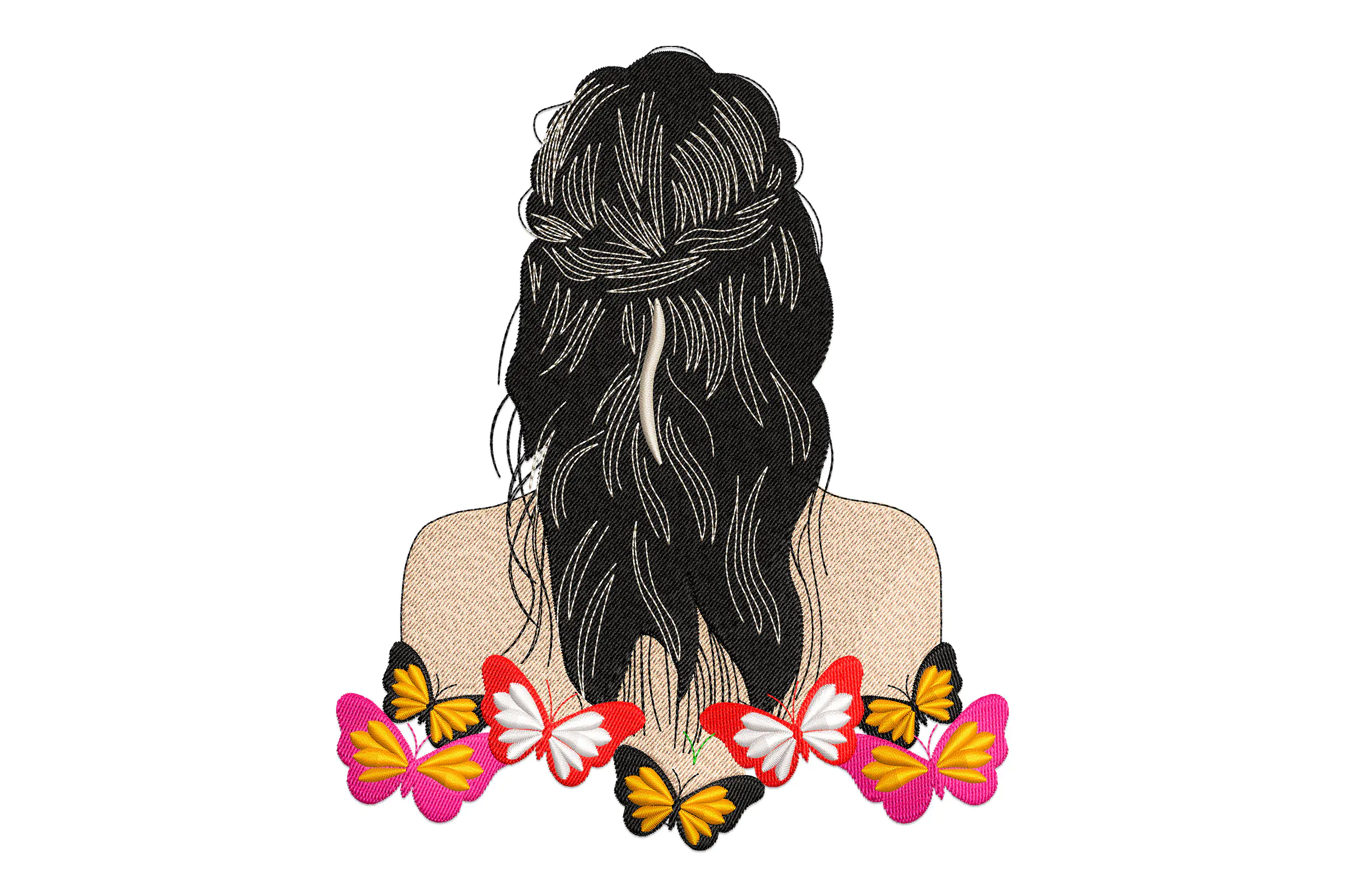 Butterfly Girl Embroidery Design