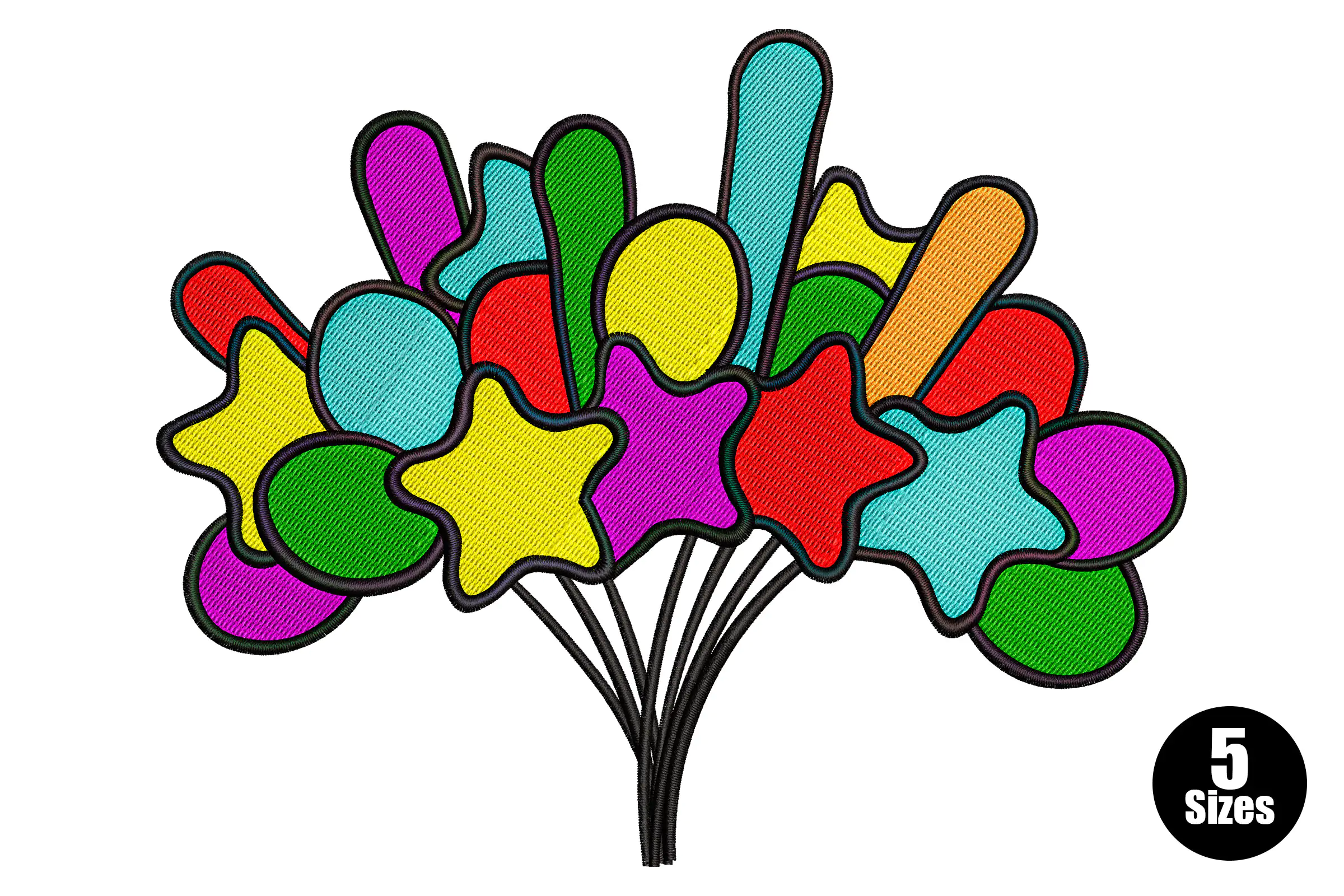 Birthday Party Balloons Embroidery Design