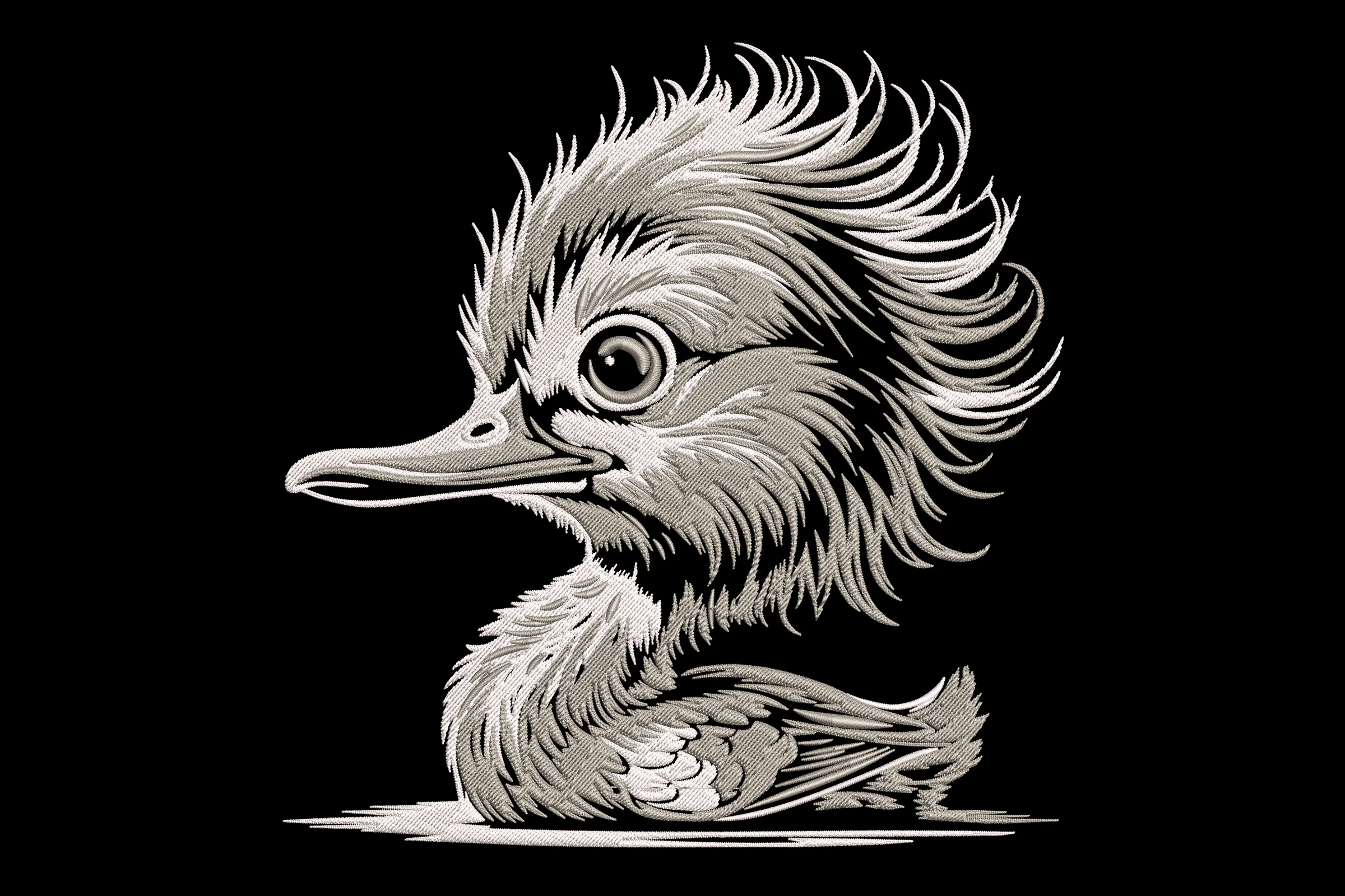 Elegant Duckling Embroidery Design