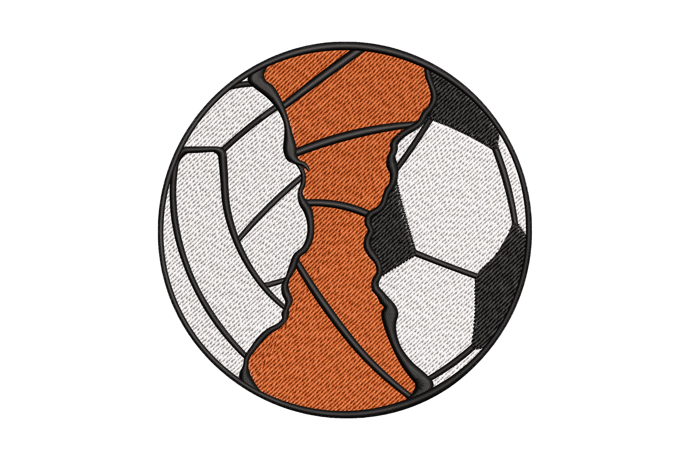 Basketball and Volleyball Embroidery Design