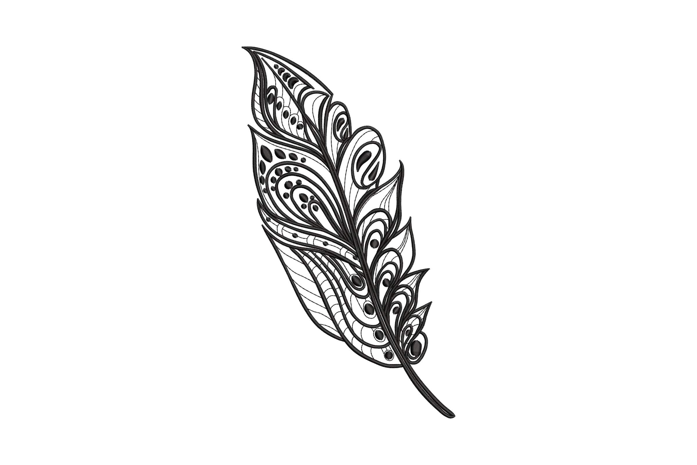 Bird Feather Digital Embroidery Design