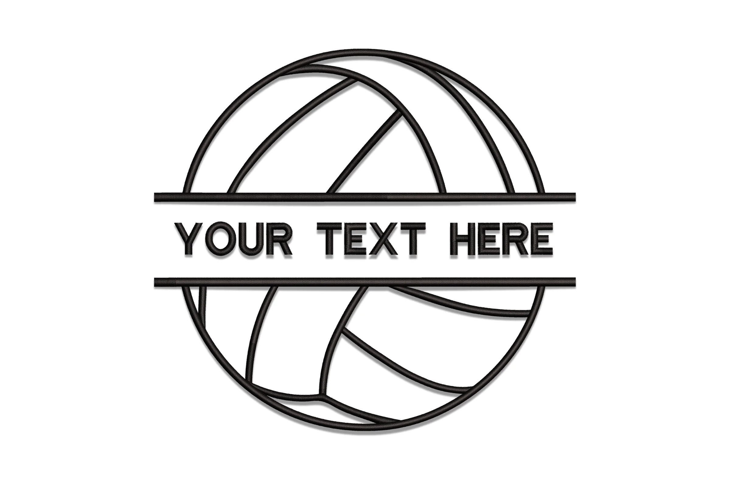 Split Volleyball Embroidery Design