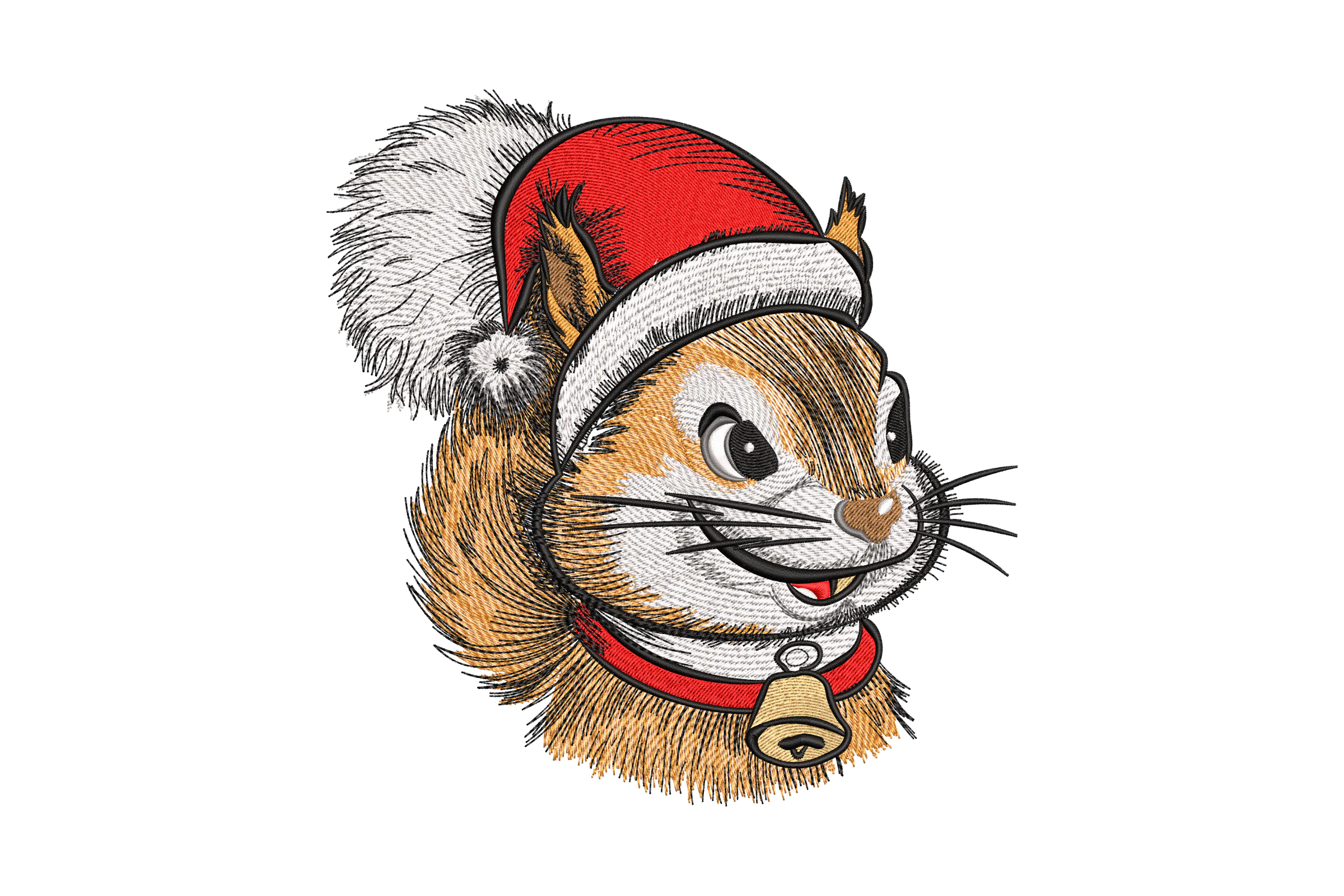 Christmas Squirrel Embroidery Design