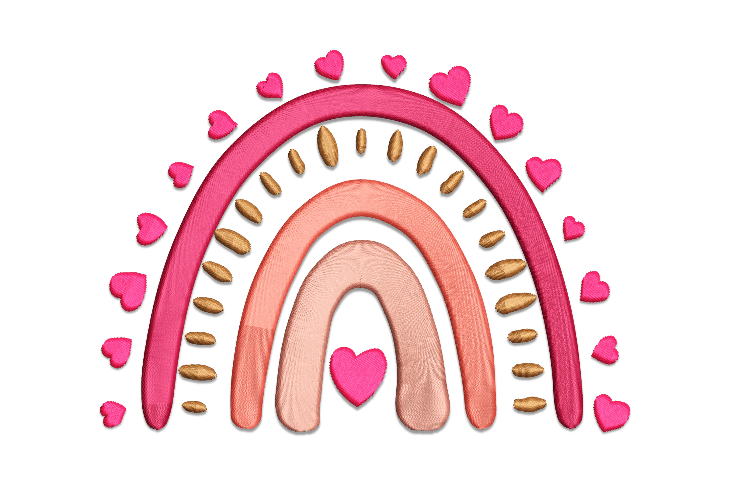 Heart Rainbow Embroidery Design File