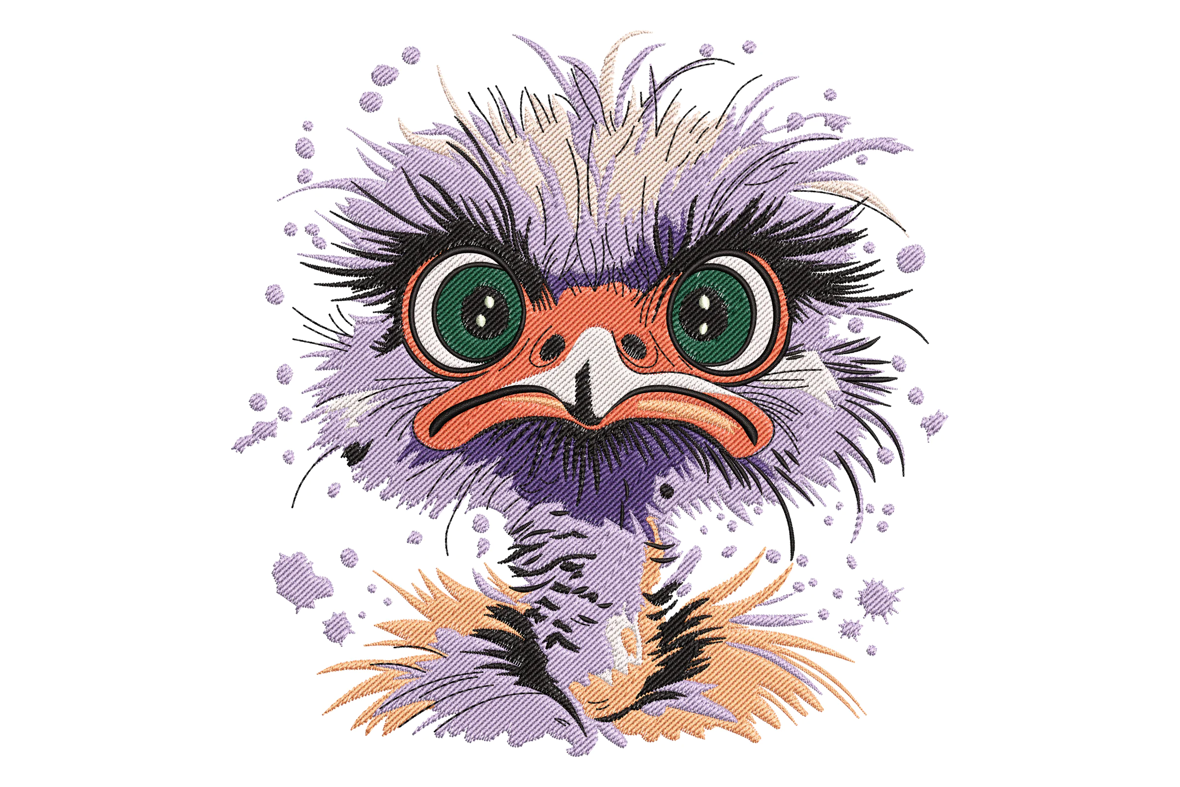 Whimsical Ostrich Embroidery Design