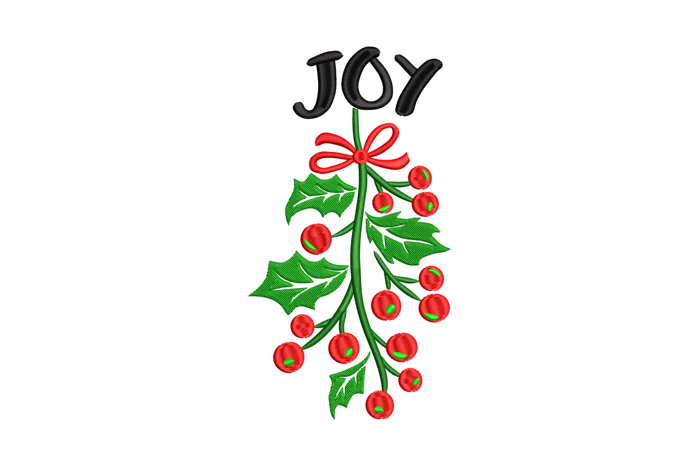 Christmas Mistletoe Branch Embroidery Design