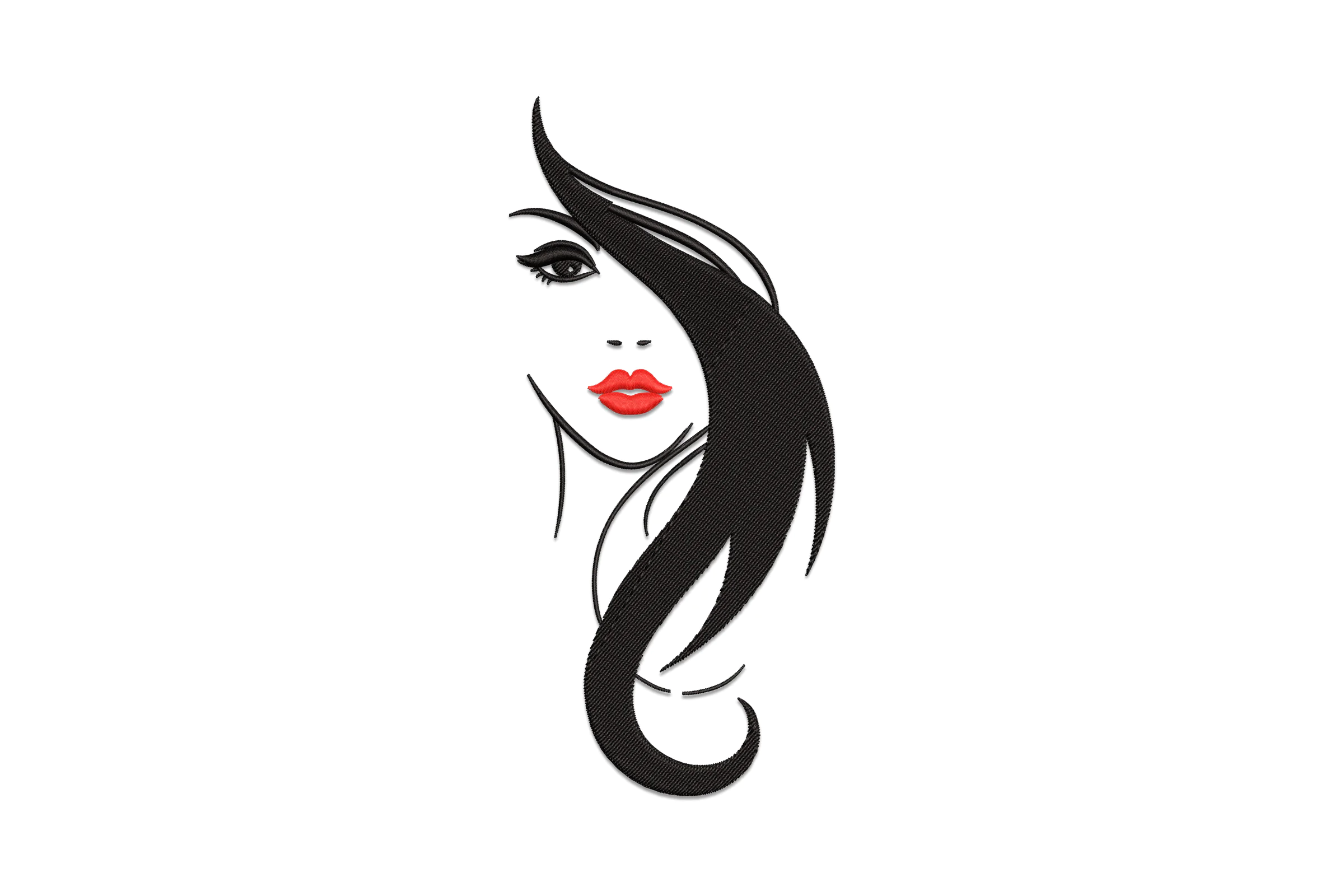 Beautiful Woman Face Embroidery Design